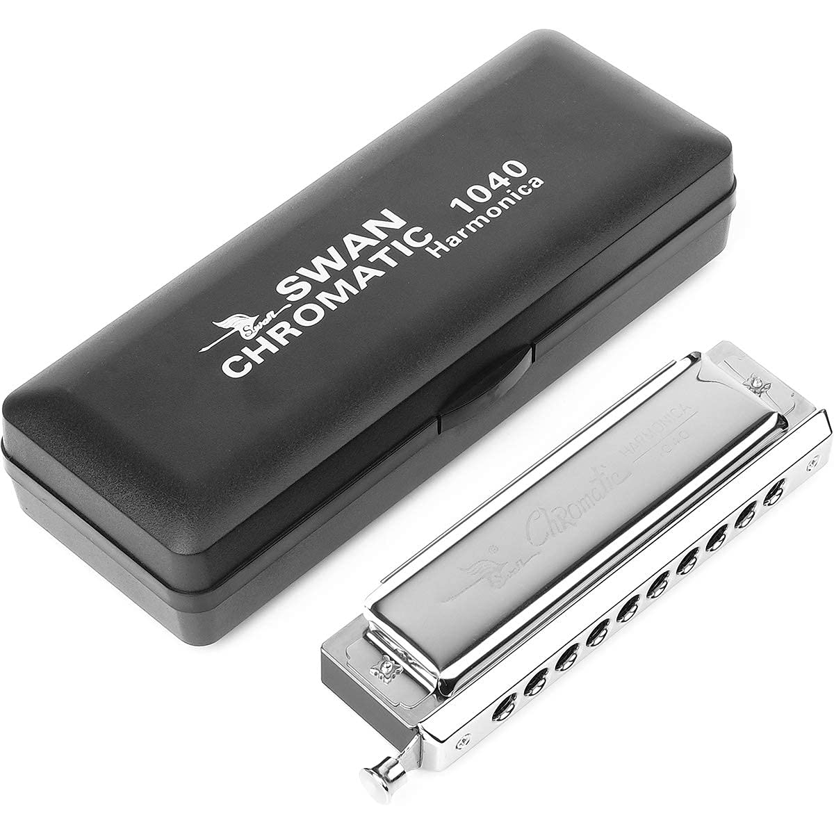Chromatic Harmonica Professional Grade 10 Hole 40 Tone Key of C Stainless Steel Heavy Duty with Case & Cleaning Cloth for Professional Player,Band,Beginner Stainless Steel Chromatic - Key C - Image 6