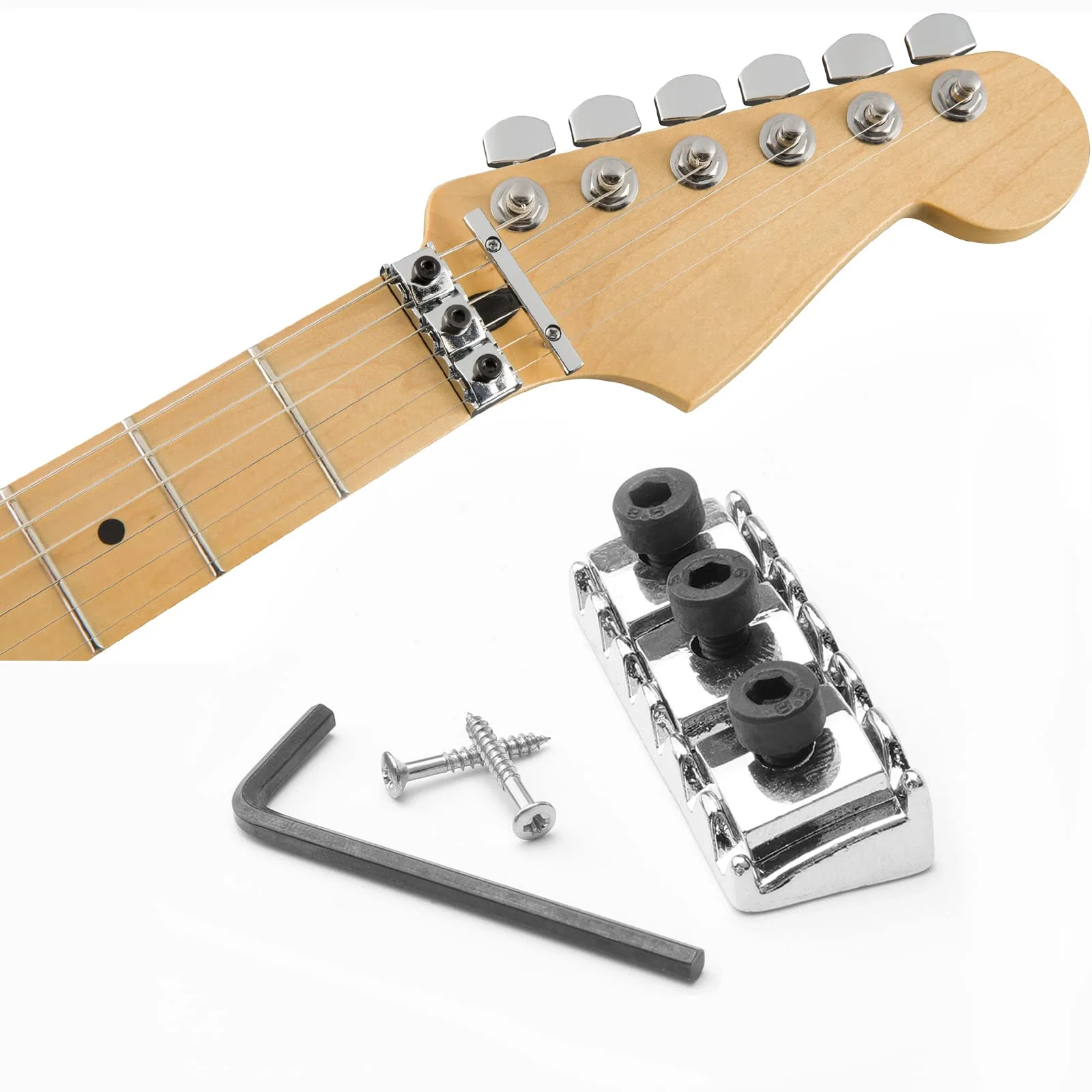 Chrome Electric Guitar Parts Strings Locked Nut 42mm for Floyd Rose Tremolo Bridge Chrome - Image 6
