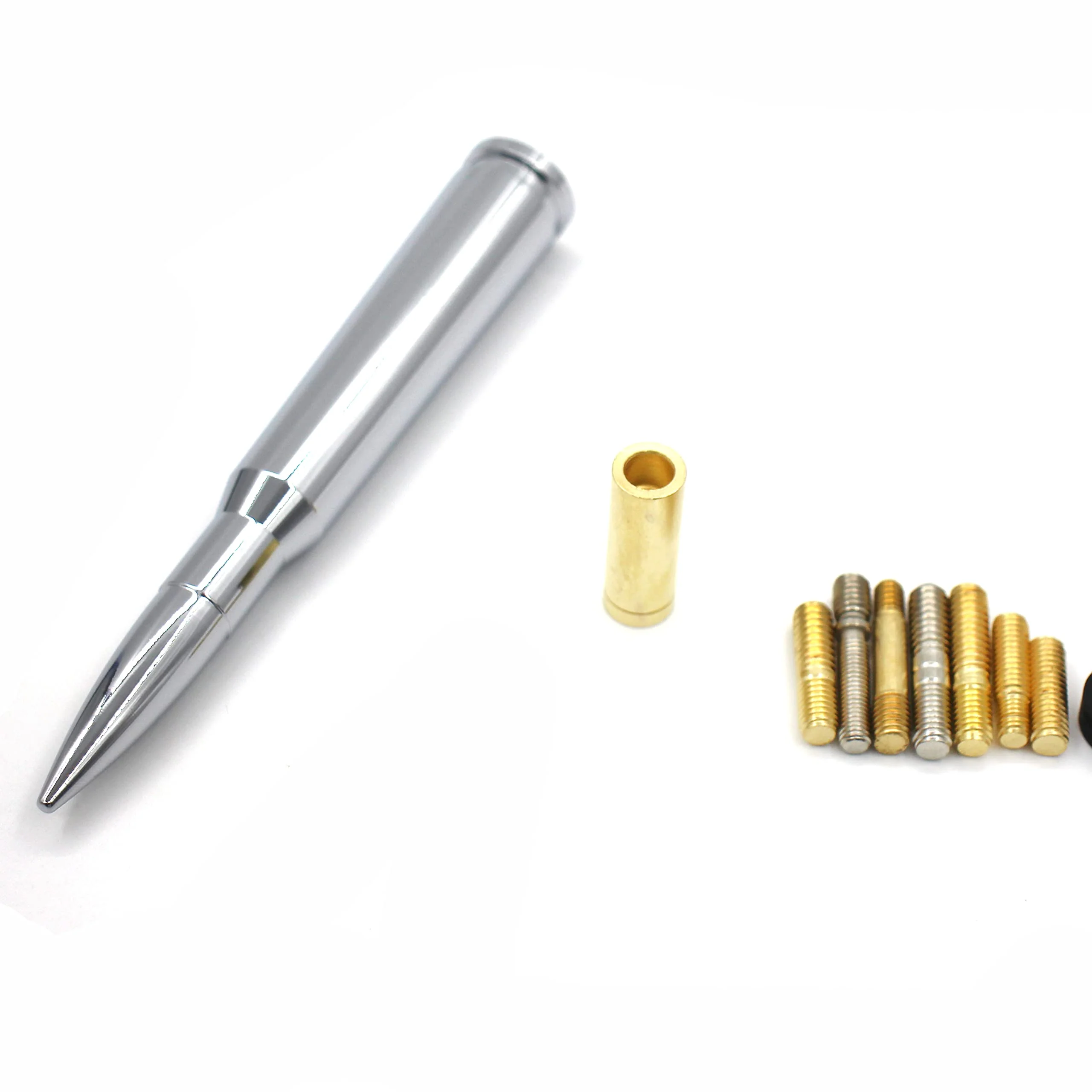 Chrome Stubby Antenna mast 50 Cal Fit for car Track Antenna Delete Replacement, Ford F150 F250 F350 RAM 1500 2500 GMC Denali Chevy Pick-up Chrome - Image 3