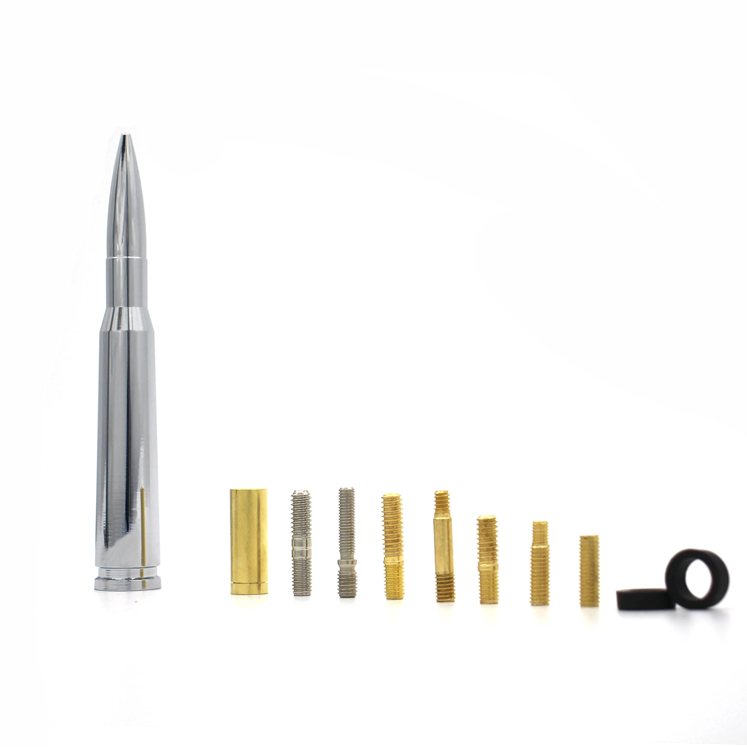Chrome Stubby Antenna mast 50 Cal Fit for car Track Antenna Delete Replacement, Ford F150 F250 F350 RAM 1500 2500 GMC Denali Chevy Pick-up Chrome - Image 7