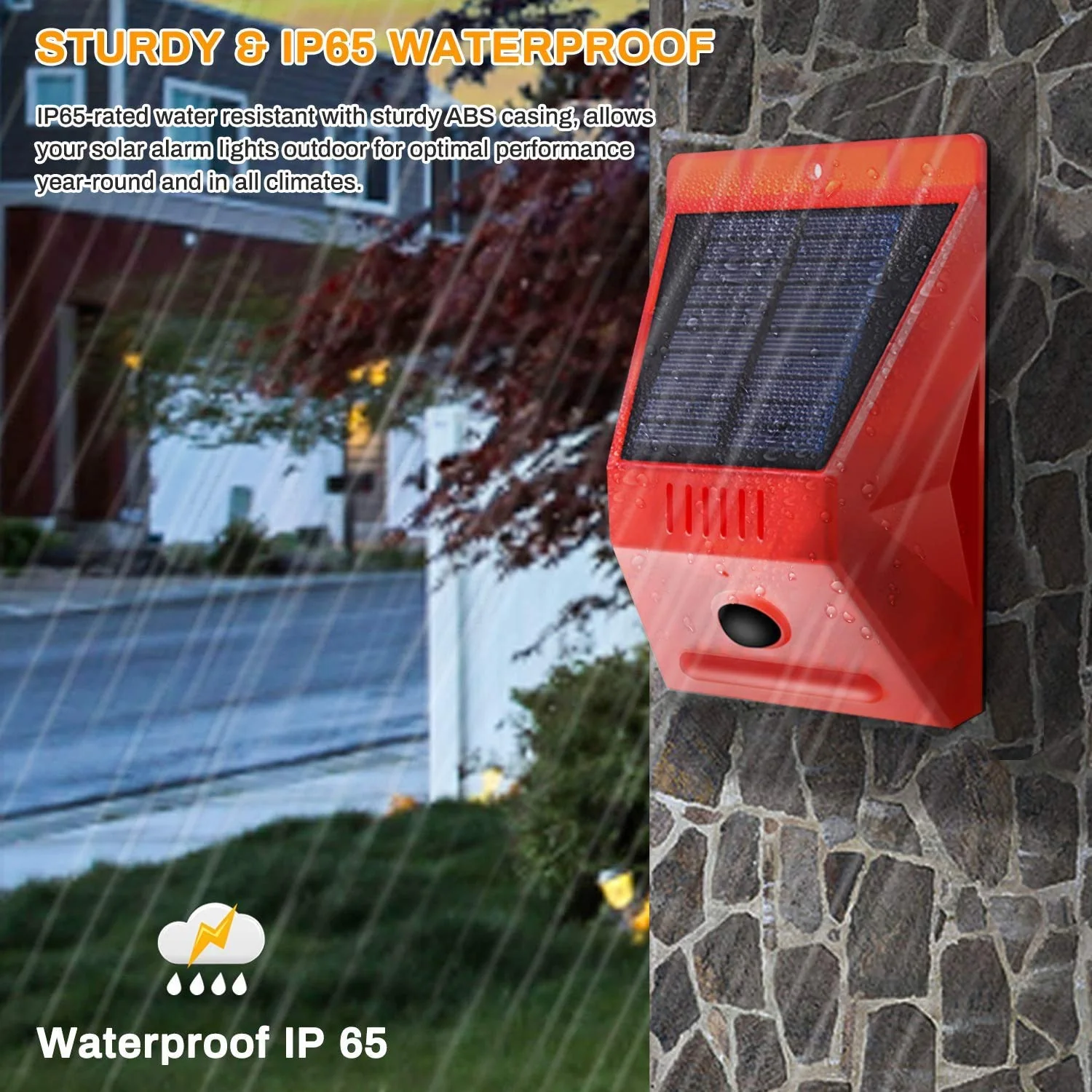 ChunHee Solar Motion Sensor Alarm Outdoor,Solar Alarm Motion Detector with Sound, 129db Sound Security Siren IP65 Waterproof Protected for Villa, Chicken coop, Farm, Yard, 2 Pack 2 Light + 2 Remote - Image 5
