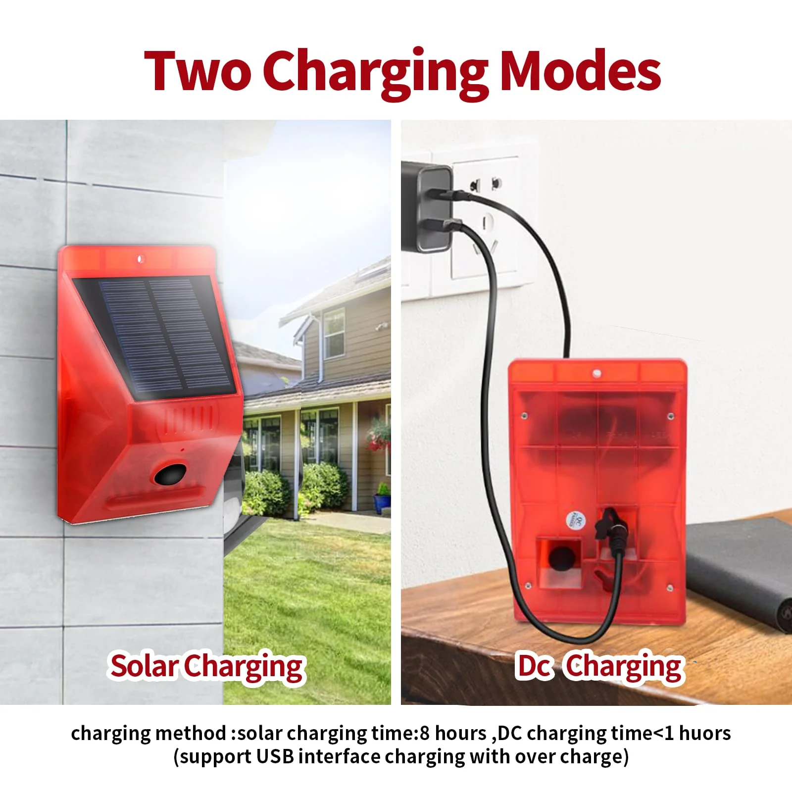 ChunHee Solar Motion Sensor Alarm Outdoor,Solar Alarm Motion Detector with Sound, 129db Sound Security Siren IP65 Waterproof Protected for Villa, Chicken coop, Farm, Yard, 2 Pack 2 Light + 2 Remote - Image 6