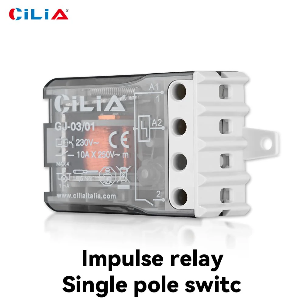 CILIA 230V Electromechanical Pulse Relay with Coil Circuit and Separate Contacts with 1/2 NO Contact (2) Commutator - Image 4