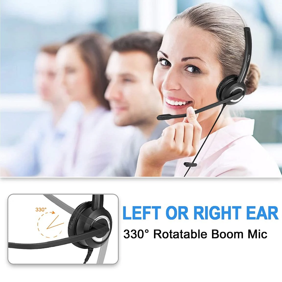 Cisco Phone Headset Mic Noise Cancelling U10 Cable RJ9 & 3.5mm Adapter Compatible with Cisco IP Phones 6861 7942g 7965g 8841 8851 8861 8945 8961 Series Model Monaural headset + U10 / 3.5 mm Jack - Image 6