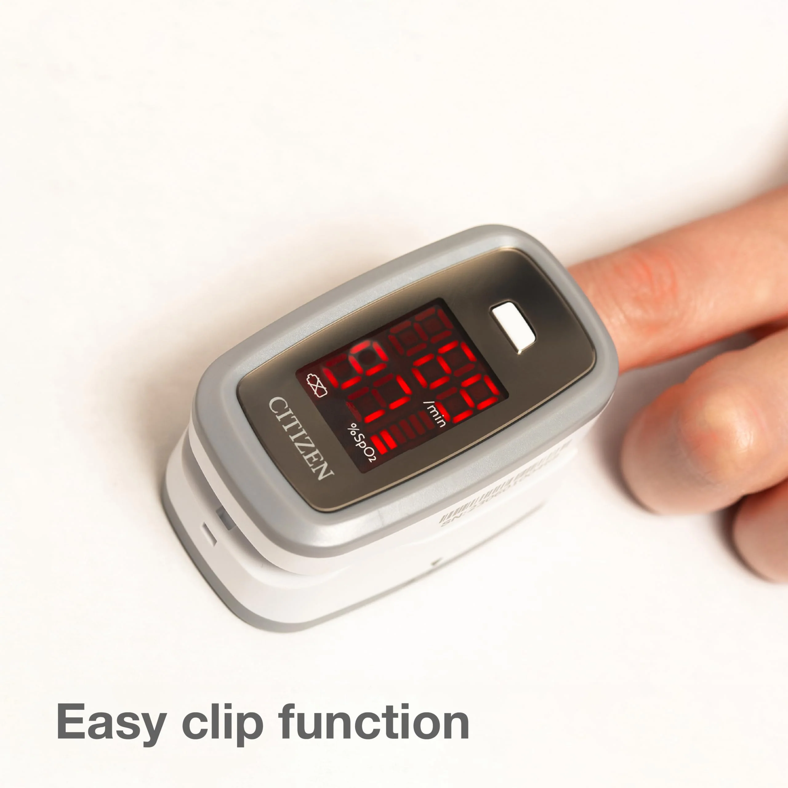 Citizen Citizen Healthcare Systems Pulse Oximeter - Large, Easy-to-Read Display, Finger Clip, Pulse Rate and Blood Oxygen Saturation Indicator - Battery Operated - Image 2