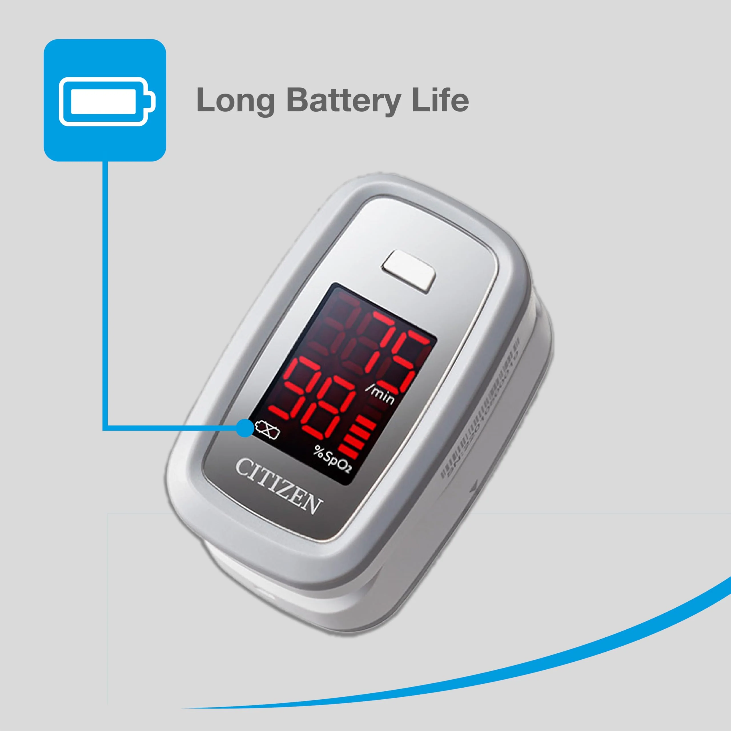 Citizen Citizen Healthcare Systems Pulse Oximeter - Large, Easy-to-Read Display, Finger Clip, Pulse Rate and Blood Oxygen Saturation Indicator - Battery Operated - Image 3