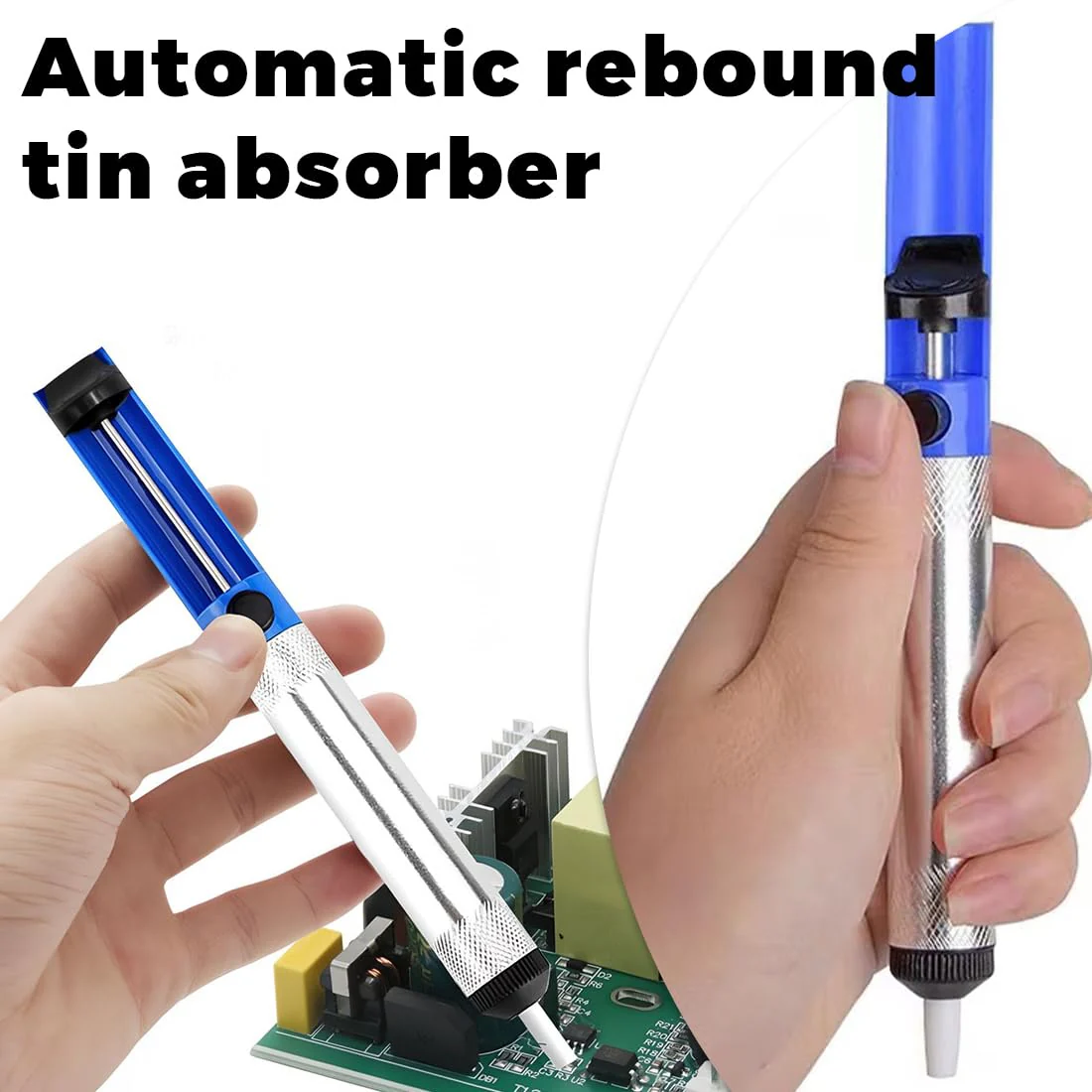 CJQRL 2 Piece Soldering Pump Desoldering Pump Set Desoldering Suction Pump High Temperature Resistant Silicone Nozzle Soldering Sucker Essential Accessories for Professional Welders Soldering Suction - Image 2