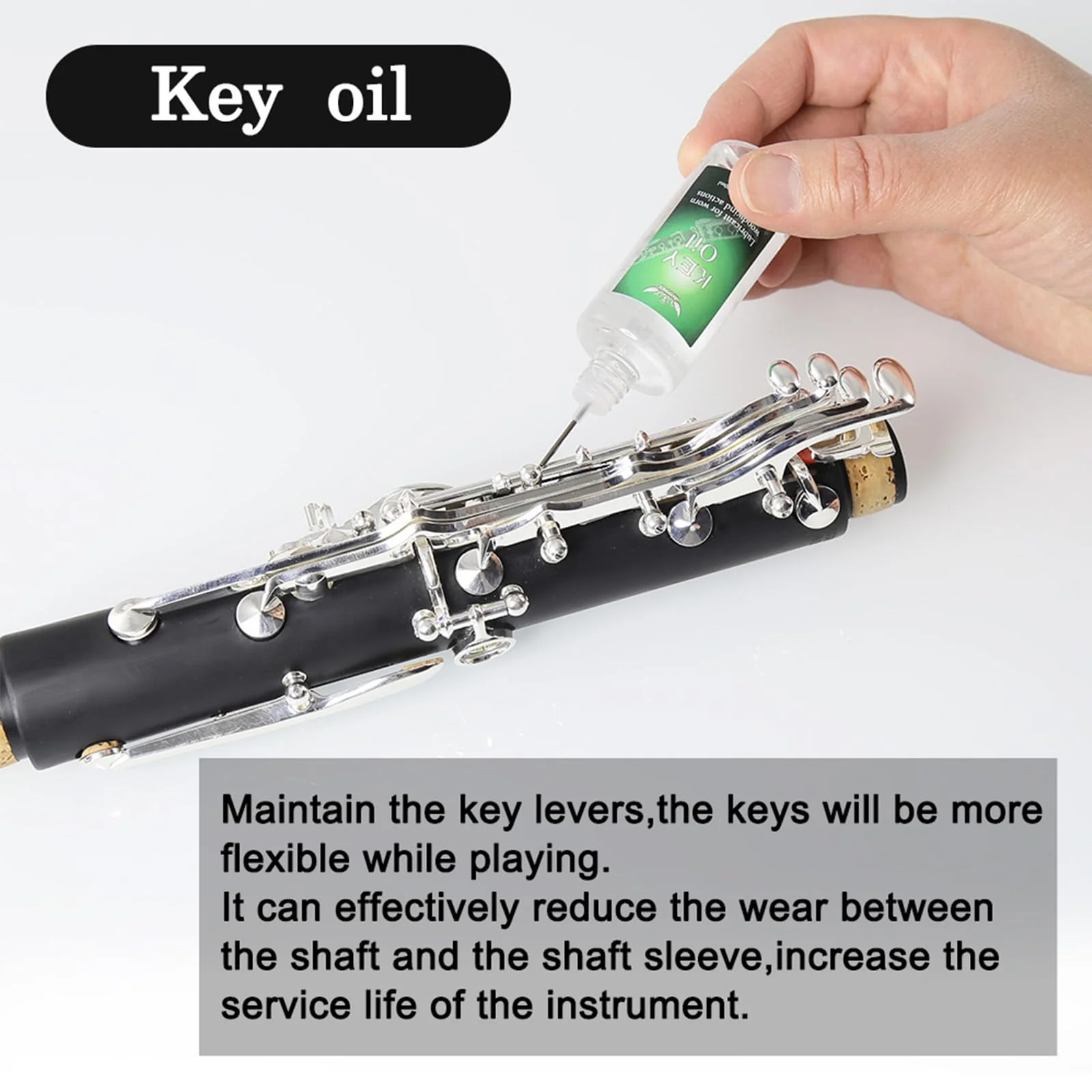Clarinet Cleaning Cleaner Care Maintenance Kit - Clarinet Cleaning Kit: key oil, cork grease, swab, cleaning cloth, thumb rest, mouthpiece brush, screwdriver... - Image 3