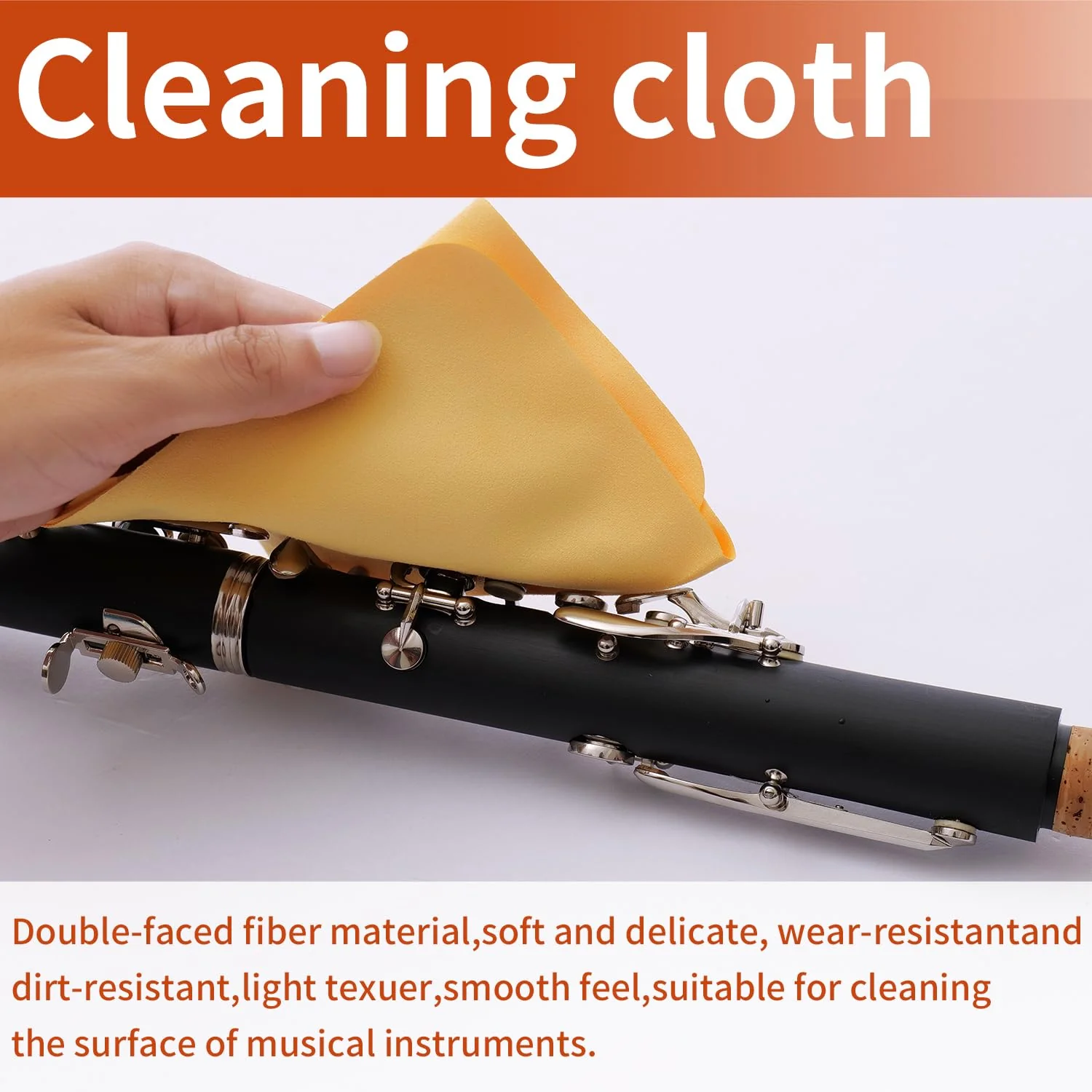 Clarinet Cleaning Kit 10-in-1, Clarinet Care Maintenance Set with Key Oil, Cork Grease, Lint-Free Microfiber Swab, Mouthpiece Brush, Woodwind Accessories for Students and Beginners - Image 7