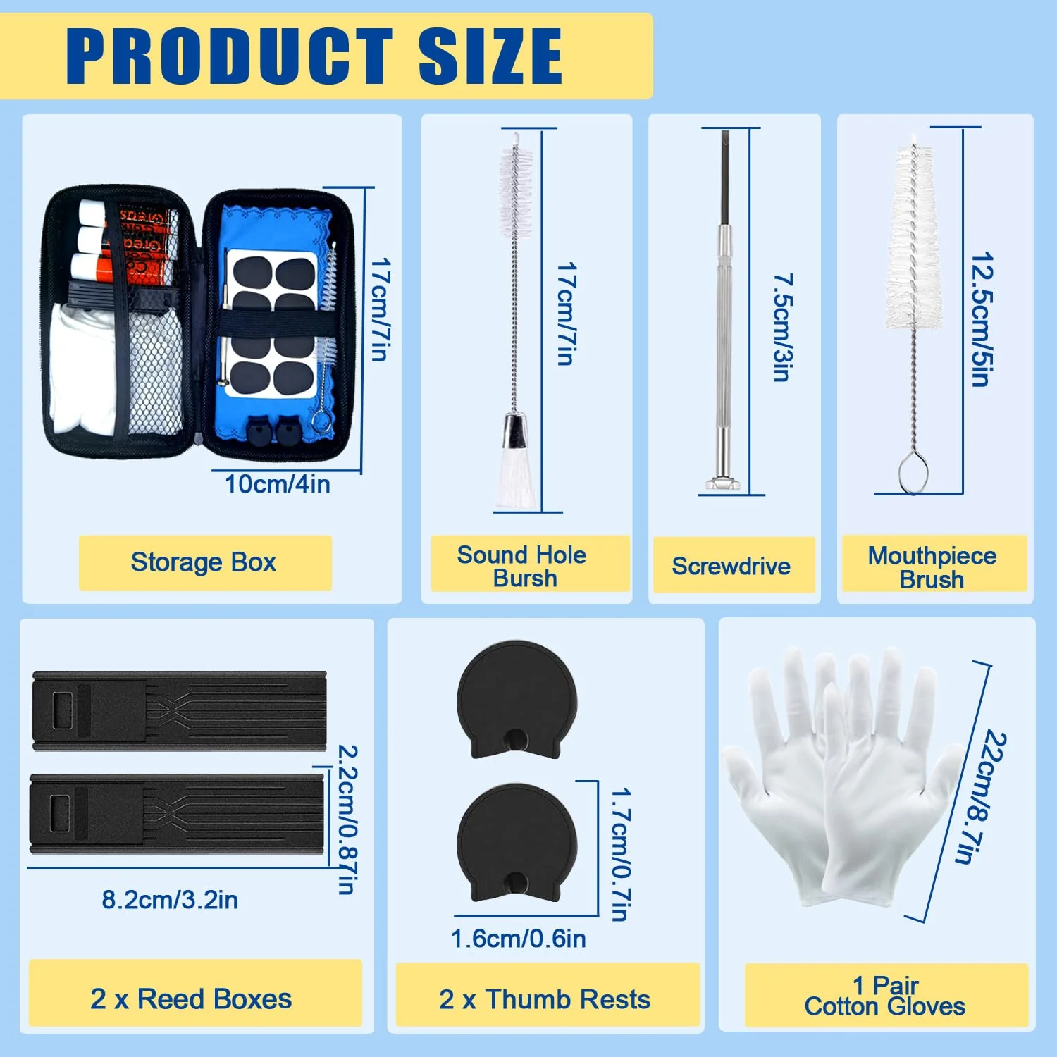 Clarinet Cleaning Kit, 23 Pcs All in One Clarinet Clean Kit with Swab Reeds Cork Grease Thumb Rest and more Clarinet Wind Instrument Care Accessories Maintenance Kit - Image 3