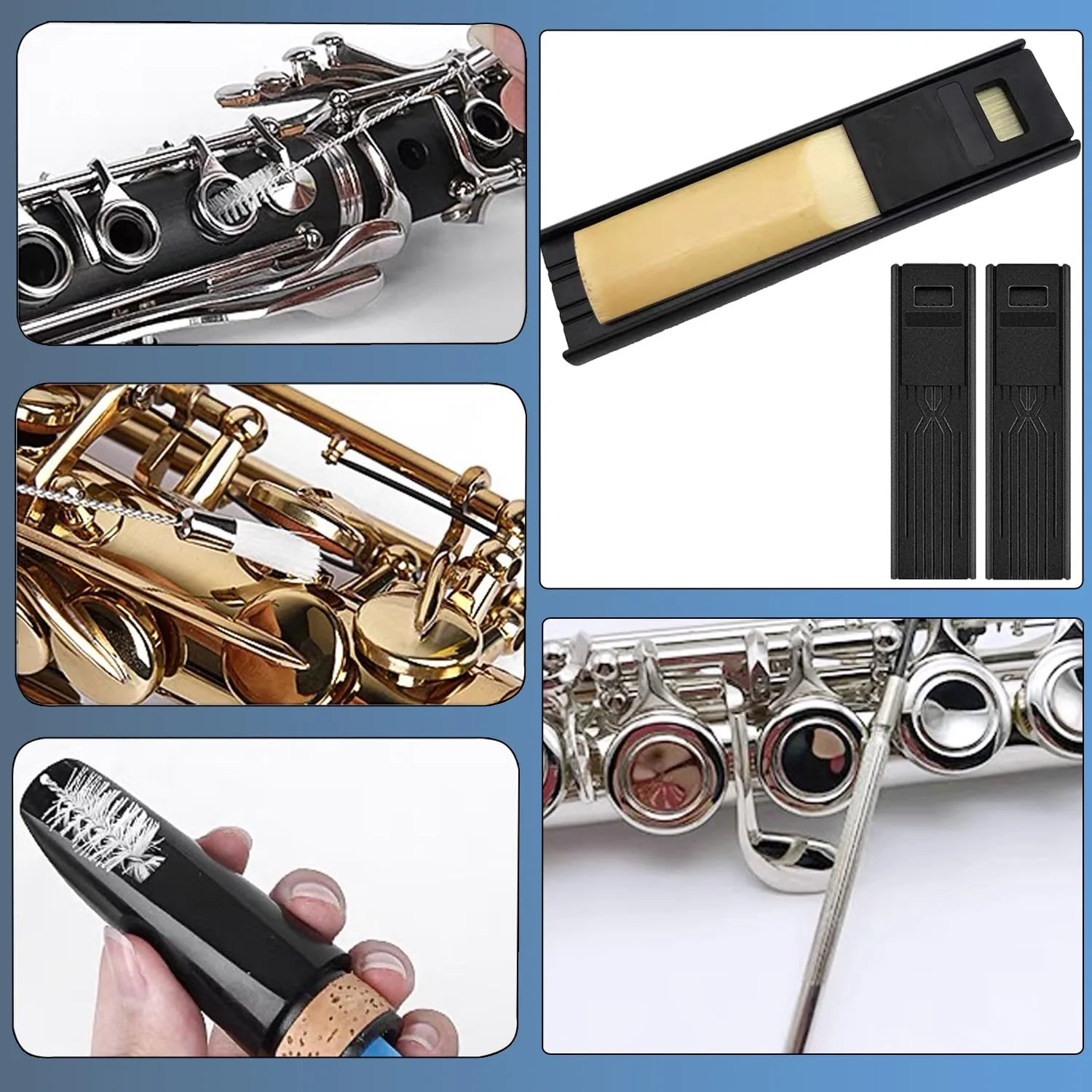 Clarinet Cleaning Kit, 23 Pcs All in One Clarinet Clean Kit with Swab Reeds Cork Grease Thumb Rest and more Clarinet Wind Instrument Care Accessories Maintenance Kit - Image 7