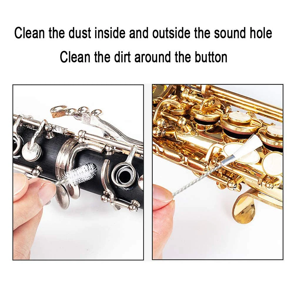Clarinet Cleaning Kit, Saxophone Cleaning Kit, Clarinet & Saxophone Care Kit, Maintenance Kit with Case for Wind & Woodwind Instrument - Image 7