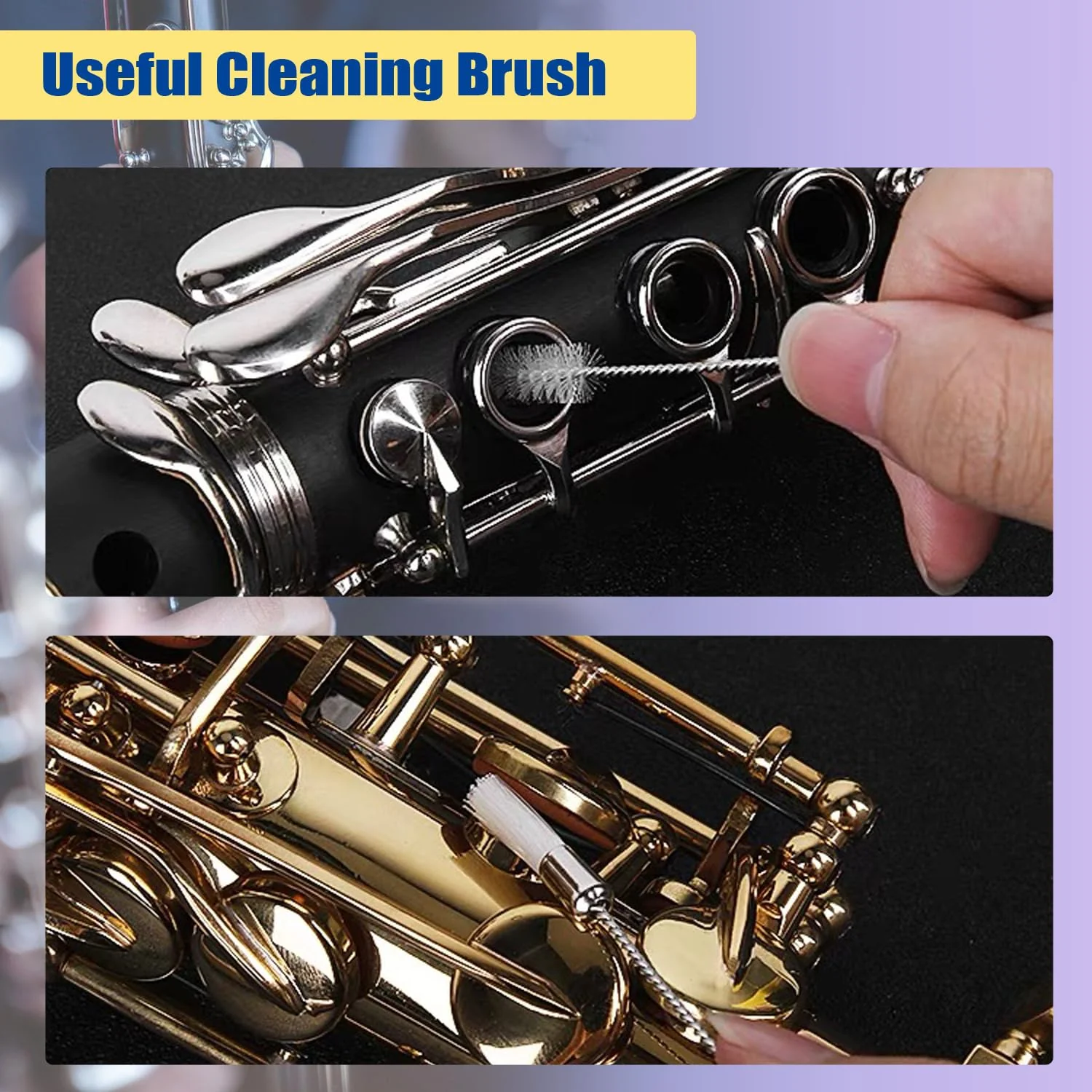Clarinet Cleaning Kit with Case, Saxophone Cleaning Kit, Clarinet & Saxophone Care Kit, Maintenance Kit with Case for Wind & Woodwind Instrument - Image 7