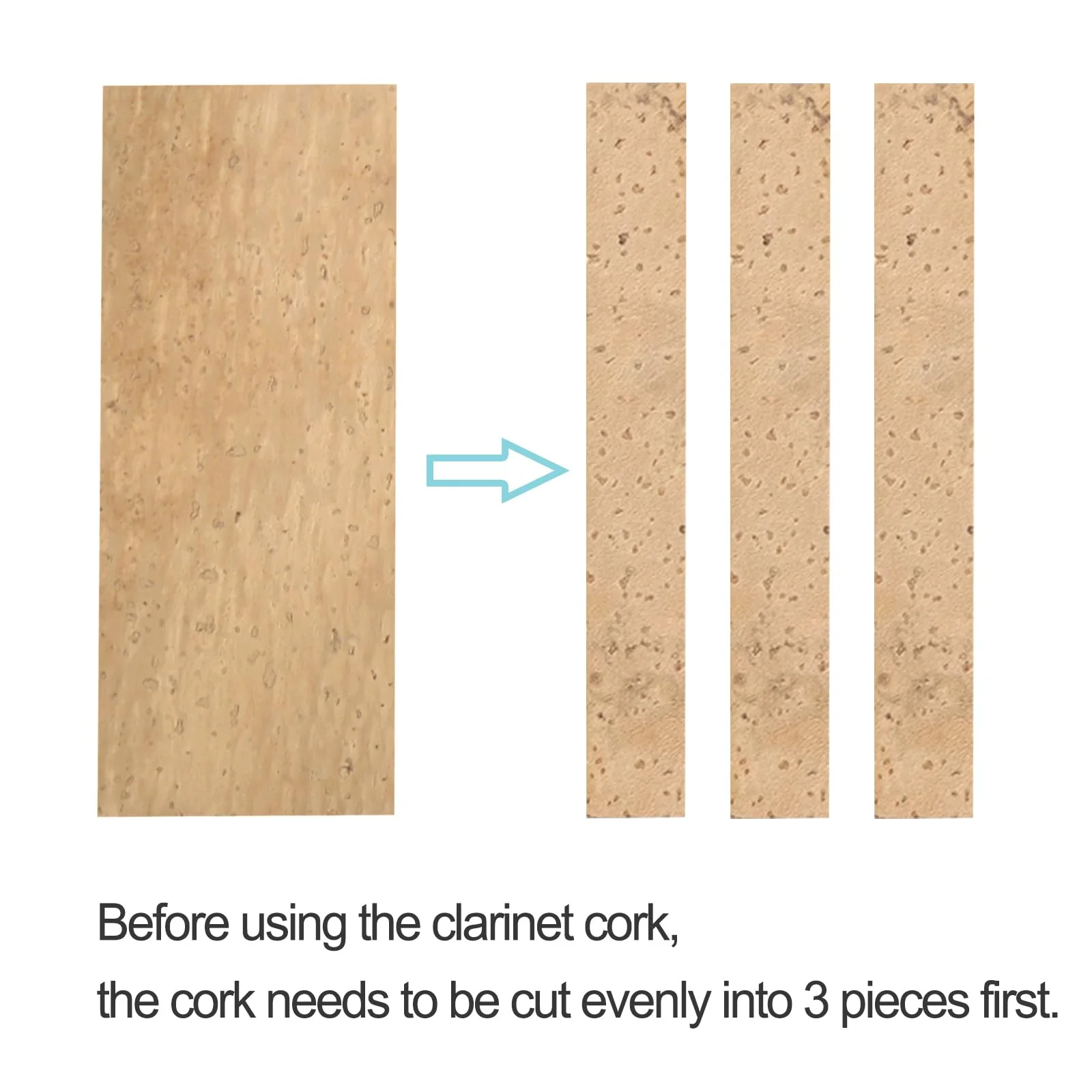 Clarinet Joint Cork Replacement Kit, Clarinet Cork, Glue, Knife, Taping and Sandpaper - Image 3