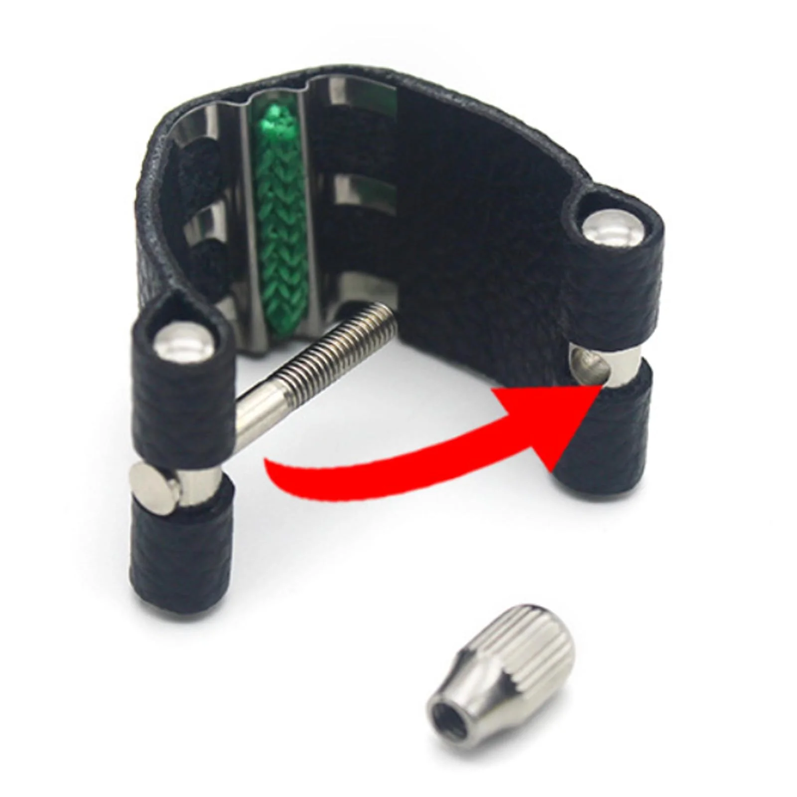 Clarinet Ligature - Sturdy Synthetic Leather, Adjustable, Secure Fit, for Standard Clarinets, Easy Installation Clarinet - Image 2