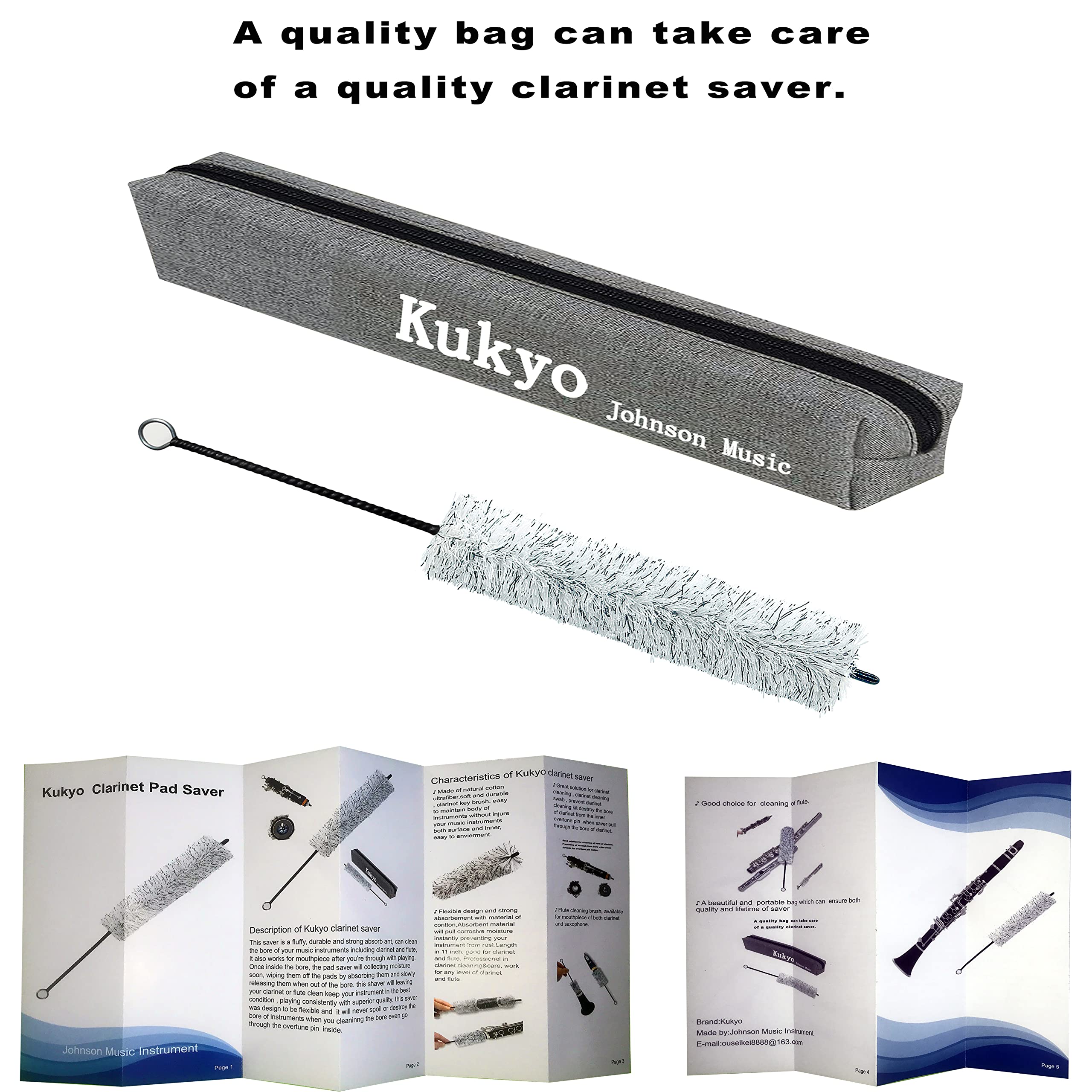 clarinet pad kit, cleaning swab, clarinet key pads, flute pad saver, clarinet cleaning & care, Ultra cotton-fiber,flute swab,clarinet saver, clarinet swab kit,gift… clarinet saver - Image 6