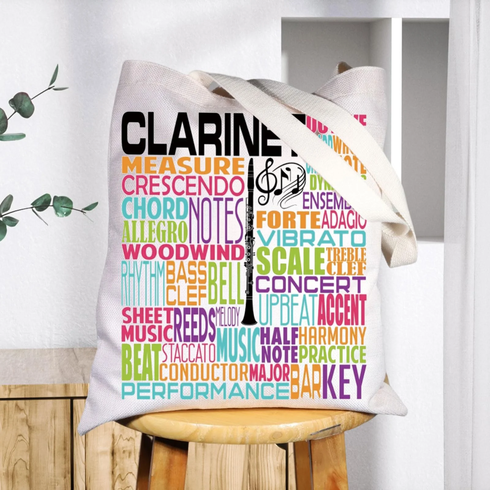 Clarinet Player Tote Bag Clarinetist Gifts Clarinet Player Gifts Musician Tote Bag Clarinetist Band Shoulder Bag - Image 5