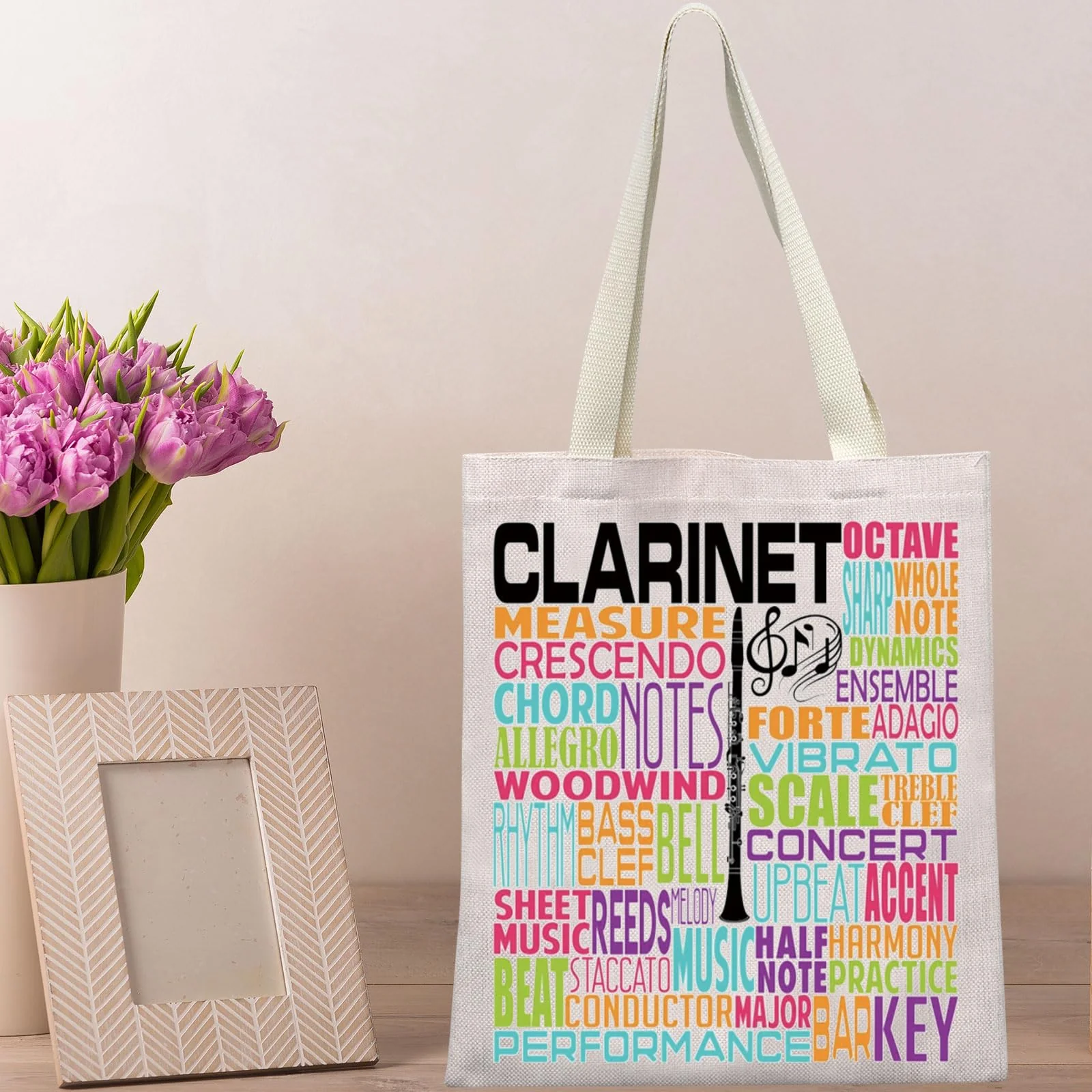 Clarinet Player Tote Bag Clarinetist Gifts Clarinet Player Gifts Musician Tote Bag Clarinetist Band Shoulder Bag - Image 6