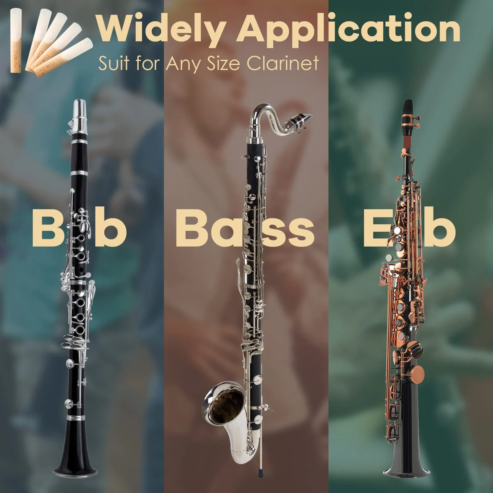 Clarinet Reeds 2.5, CeMeow Traditional Reeds for Clarinet Beginner 10Pack with Plastic Box, Thinner Reed Tip Advanced Cutting Technology for Clarinet Beginner and Player Strength 2.5 - Image 6