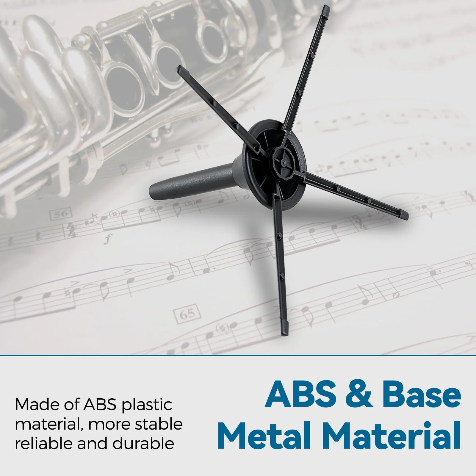 Clarinet Stand Black Portable Clarinet Stand, Professional Foldable Clarinet Stand,4-Leg Support Clarinet Stand,Stable and Scratch-Resistant Clarinet Stand. - Image 5