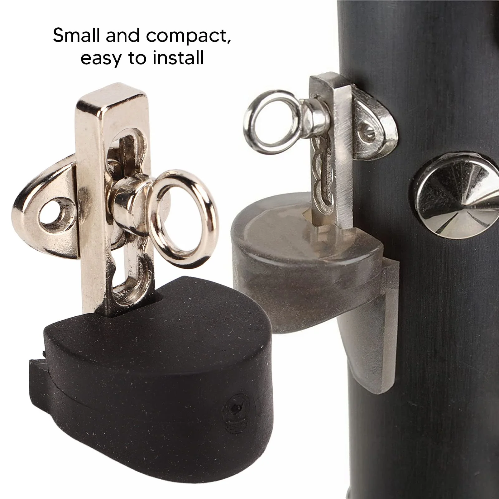 Clarinet Thumb Finger Rest, Adjustable Stainless Steel Suspension Strap Clarinet Oboe Thumb Cushion Thumb Rest, Black Tube Finger Rest with Rubber CushionPercussion accessories - Image 3