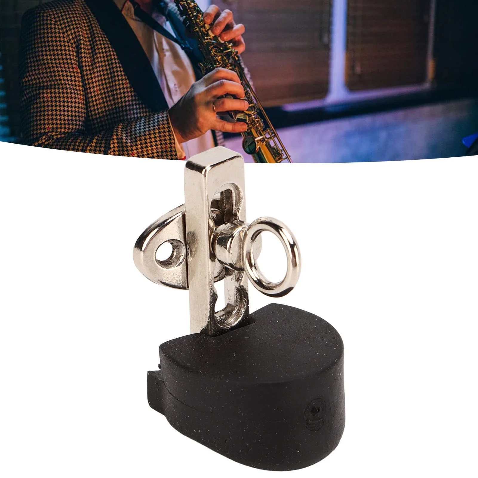 Clarinet Thumb Finger Rest, Adjustable Stainless Steel Suspension Strap Clarinet Oboe Thumb Cushion Thumb Rest, Black Tube Finger Rest with Rubber CushionPercussion accessories - Image 7