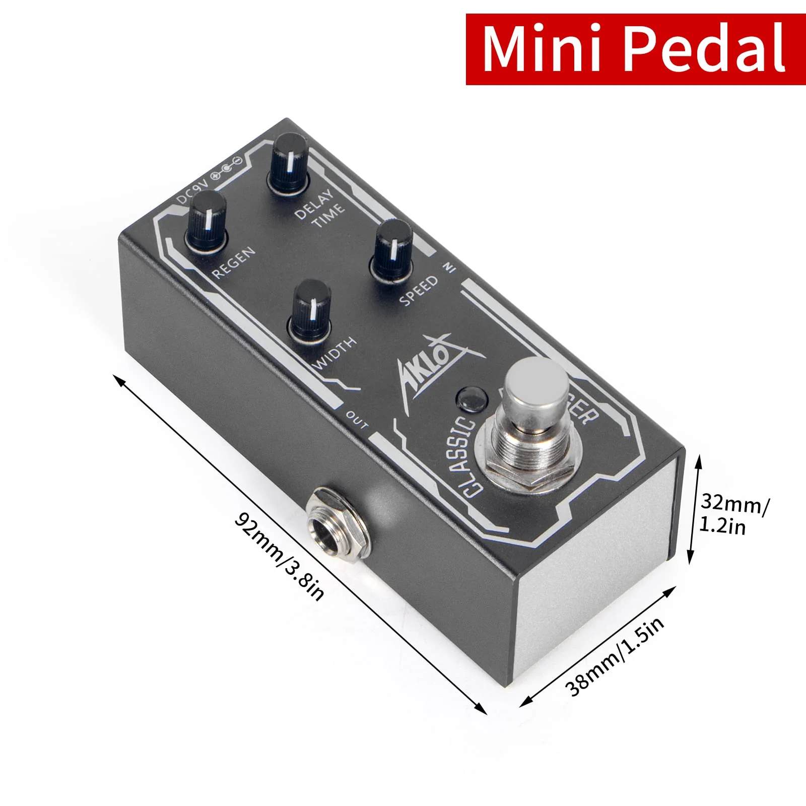 Classic Flanger Guitar Pedal, AKLOT Electric Effects Pedals Mini Single Type DC 9V True Bypass Classic Flanger - Image 2
