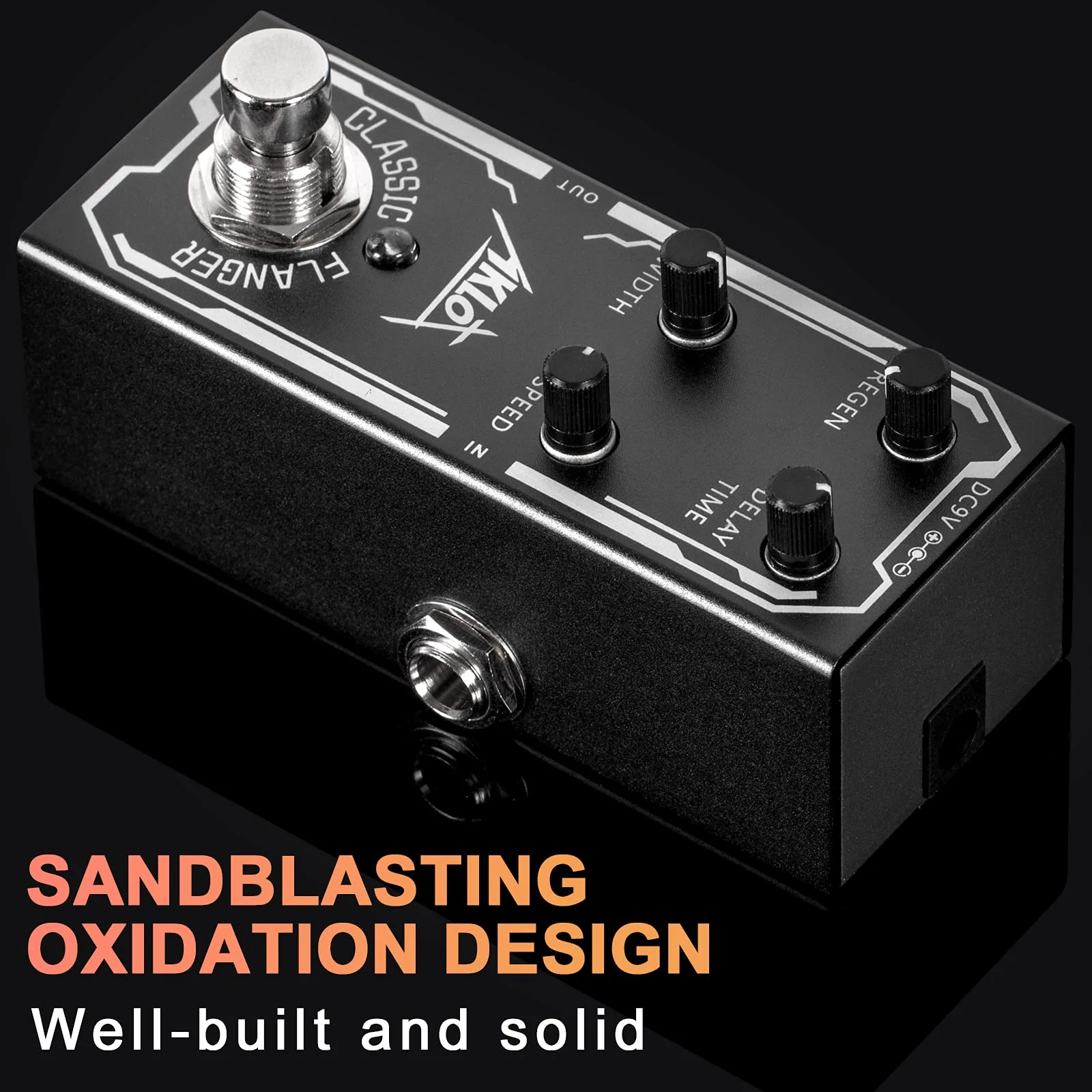Classic Flanger Guitar Pedal, AKLOT Electric Effects Pedals Mini Single Type DC 9V True Bypass Classic Flanger - Image 3