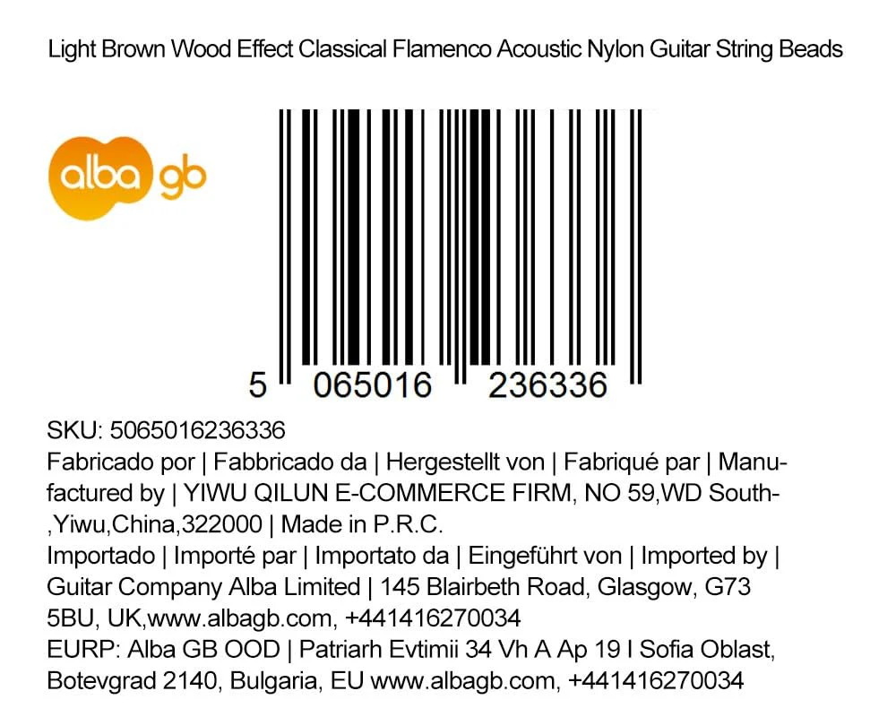 Classical Guitar Beads in Light Brown Wood Pattern for Acoustic Guitar Flamenco Guitar with Nylon Strings - Image 10