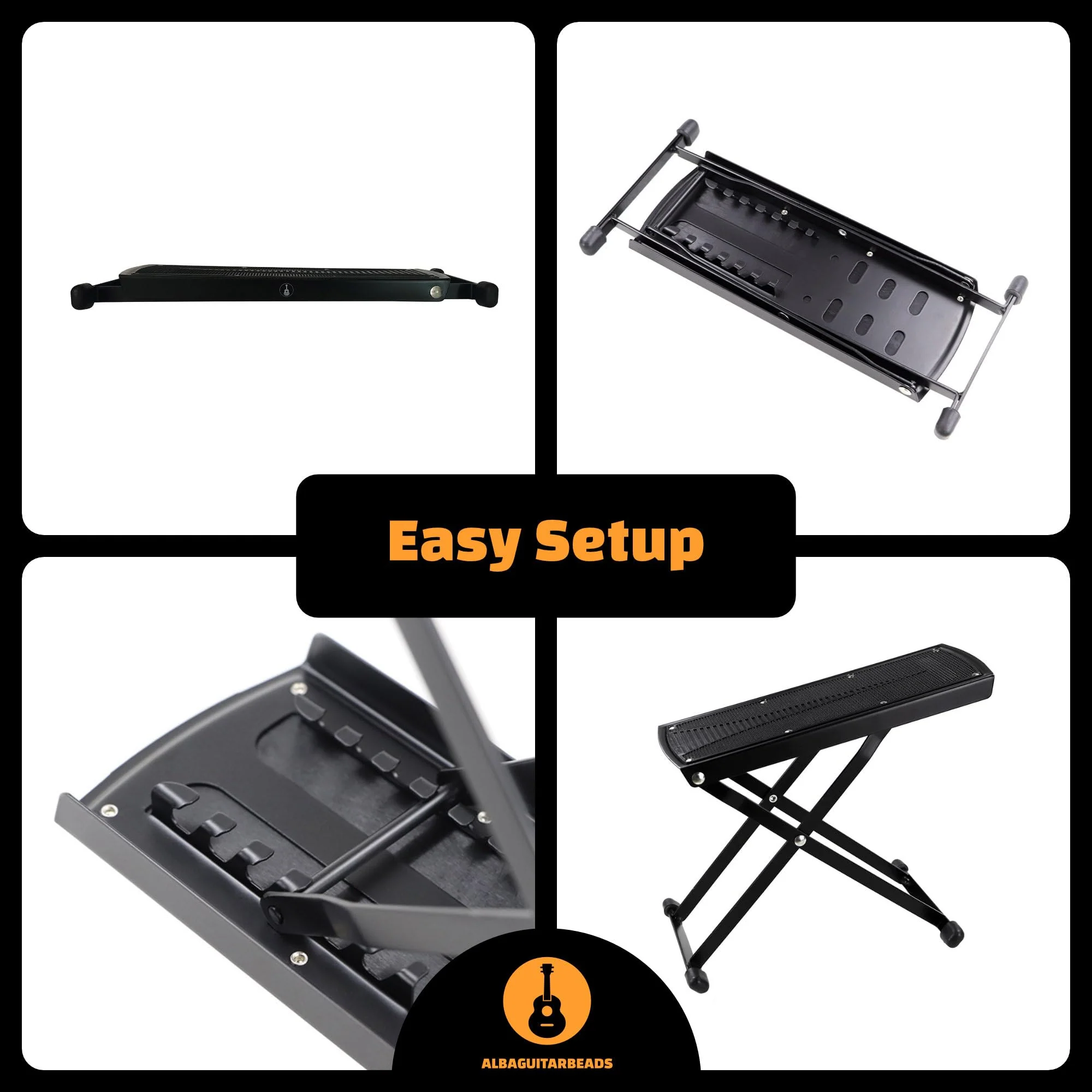 Classical Guitar Foot Rest, Acoustic Guitar Foot Stool, Adjustable Foot Rest, Alba guitar beads Foot Rest - Image 3