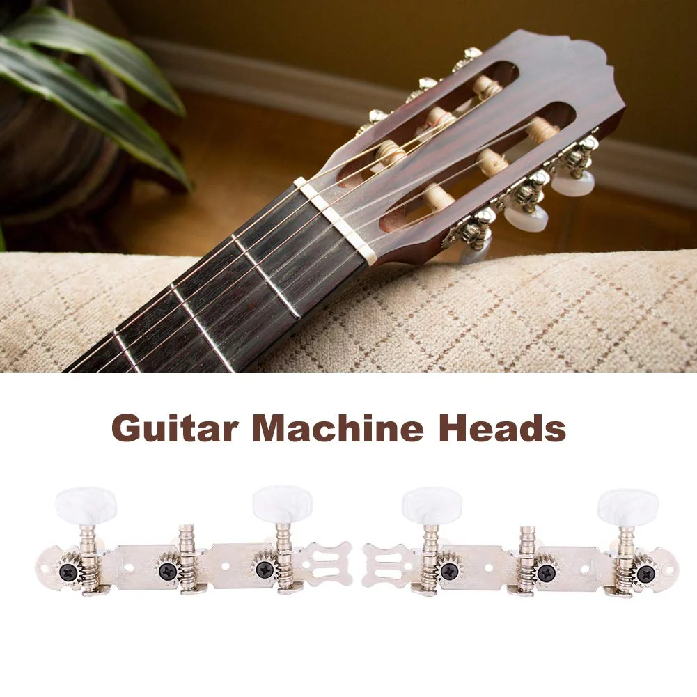 Classical Guitar Machine Heads,3+3 Acrylic Guitar String Tuning Peg Tuners Machine Heads Set Classical Guitar Replacement Accessories Wooden guitar accessories - Image 4