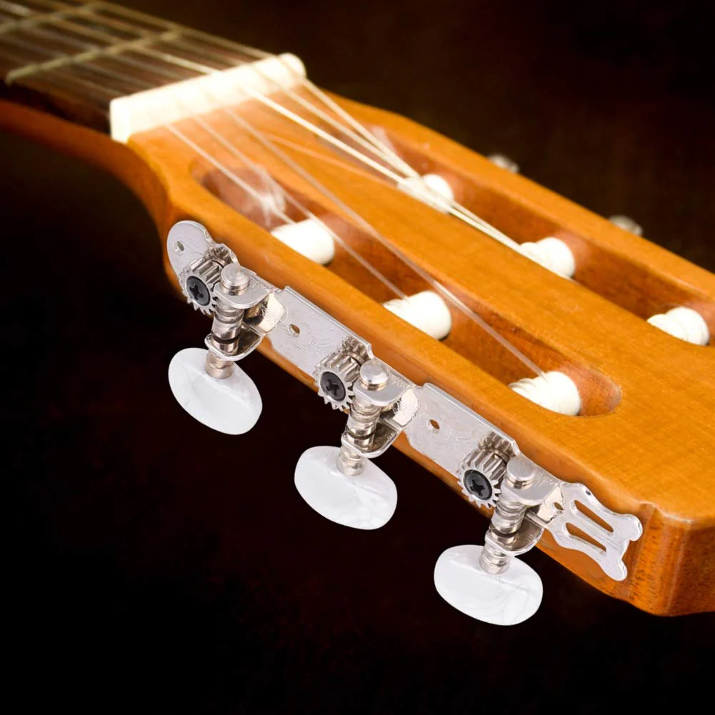 Classical Guitar Machine Heads,3+3 Acrylic Guitar String Tuning Peg Tuners Machine Heads Set Classical Guitar Replacement Accessories Wooden guitar accessories - Image 5