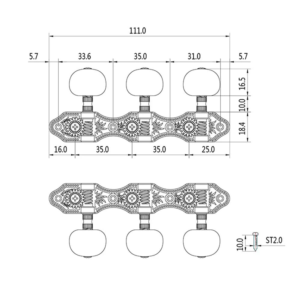 Classical Guitar Tuning Pegs,Machine Heads for Classical Guitar or Flamenco Guitar,Classical Guitar Tuners - Image 6