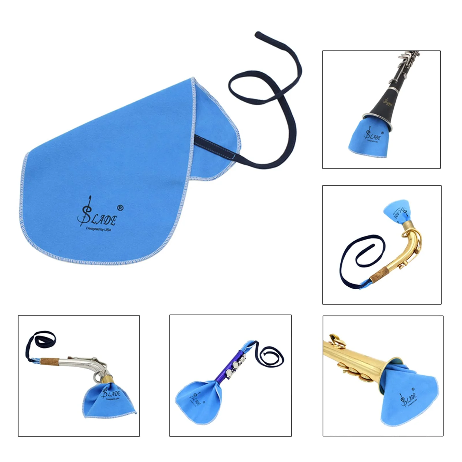 Cleaning Cloth Swab for Inside Tube Suitable for Clarinet Piccolo Flute Sax Saxophone (Blue) Blue - Image 3