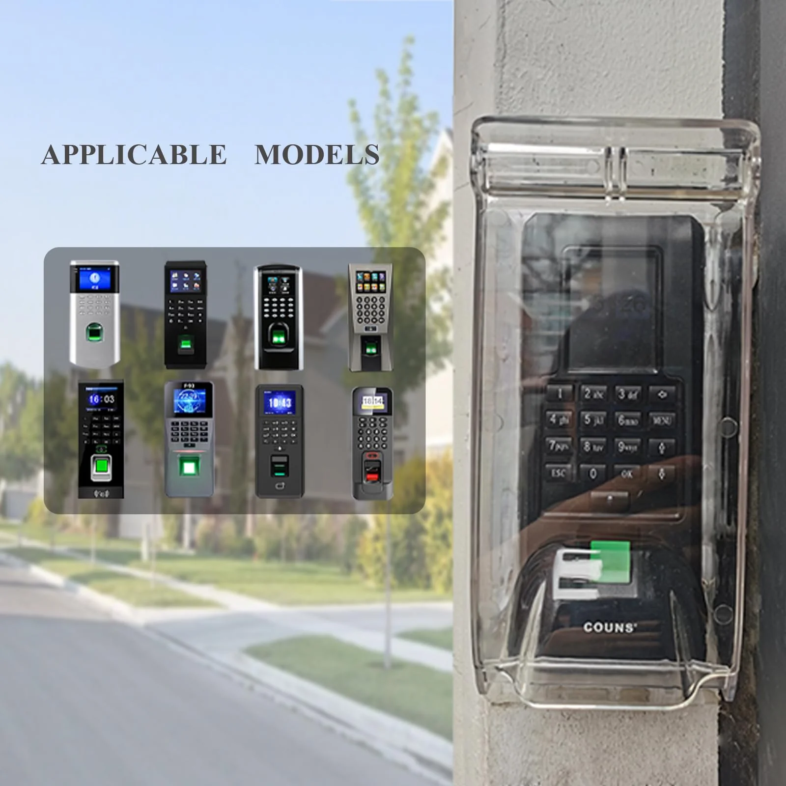 Clear Gate Outdoor Keypad Cover,Flip Access Control Rain Cover，Doorbell rain cover Compatible for Ring Doorbell/Lock Keypad/Attendance Machine/Door Keypad - Image 4