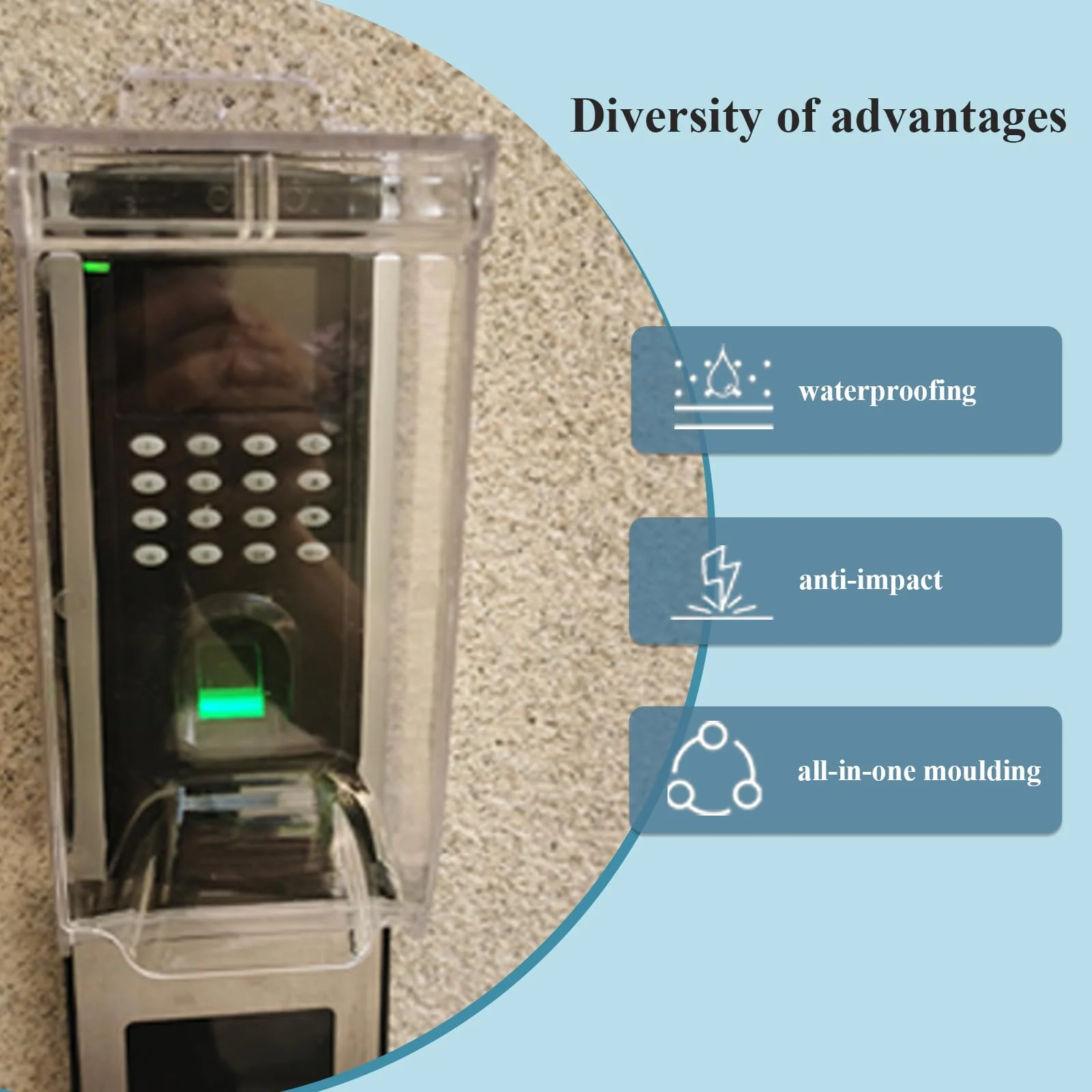 Clear Gate Outdoor Keypad Cover,Flip Access Control Rain Cover，Doorbell rain cover Compatible for Ring Doorbell/Lock Keypad/Attendance Machine/Door Keypad - Image 8