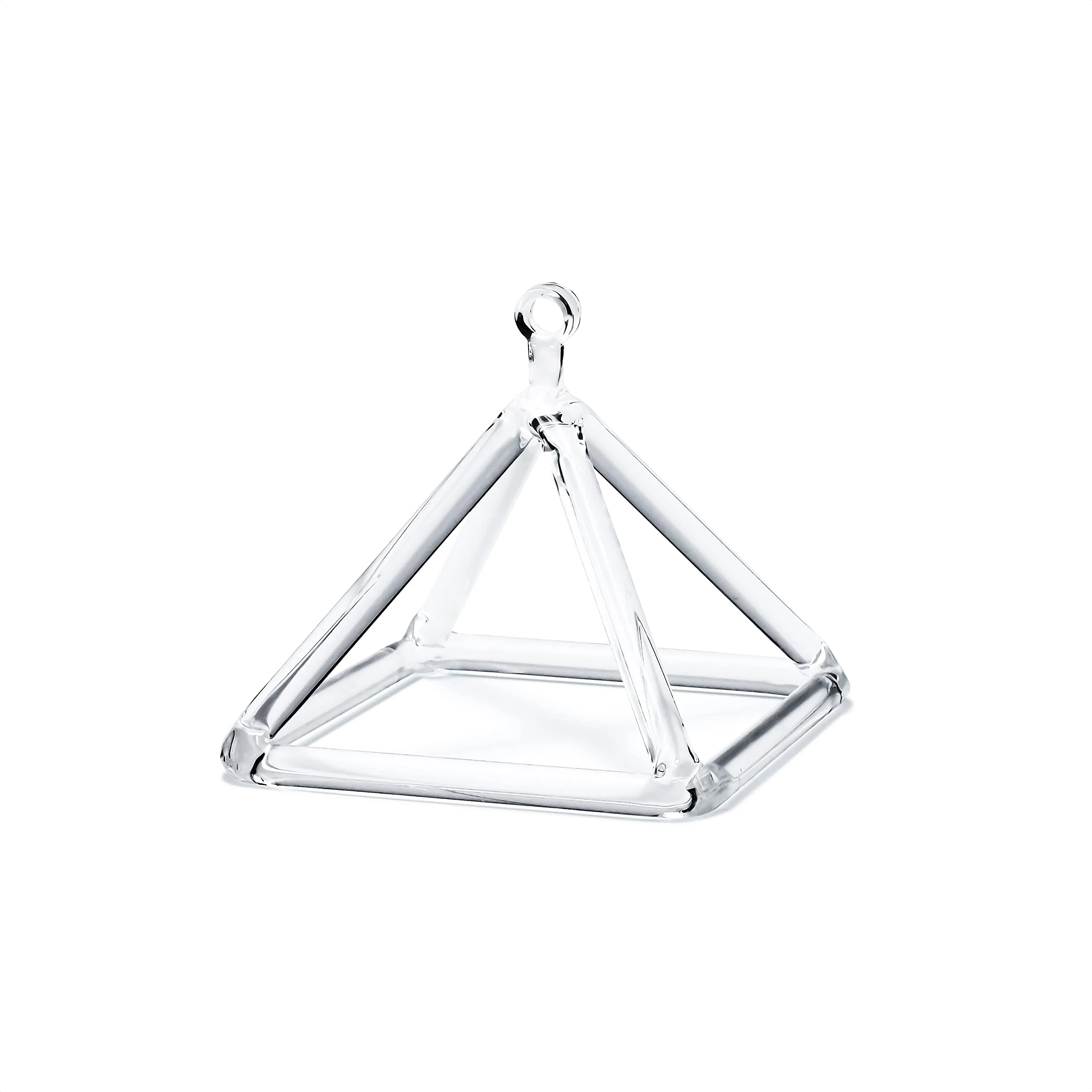 Clear Quartz Crystal Singing Pyramid 4 inch With Crystal Singing Bowl Striker - Image 4