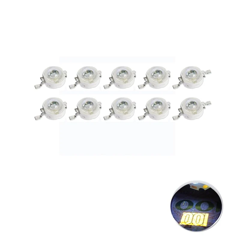 Cleiscry High Power LED Chip 3 W UV 365-370 nm DC 3.2 V -3.8 V SMD COB Light Emitter Components Diode 3 W Bulb DIY Lighting (3 W 365 nm (no PCB)) 3w 365nm (No Pcb) - Image 2
