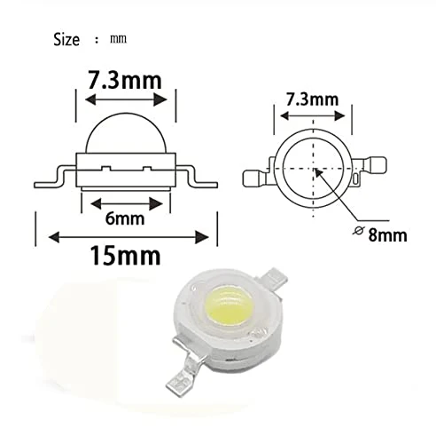 Cleiscry High Power LED Chip 3 W UV 365-370 nm DC 3.2 V -3.8 V SMD COB Light Emitter Components Diode 3 W Bulb DIY Lighting (3 W 365 nm (no PCB)) 3w 365nm (No Pcb) - Image 3