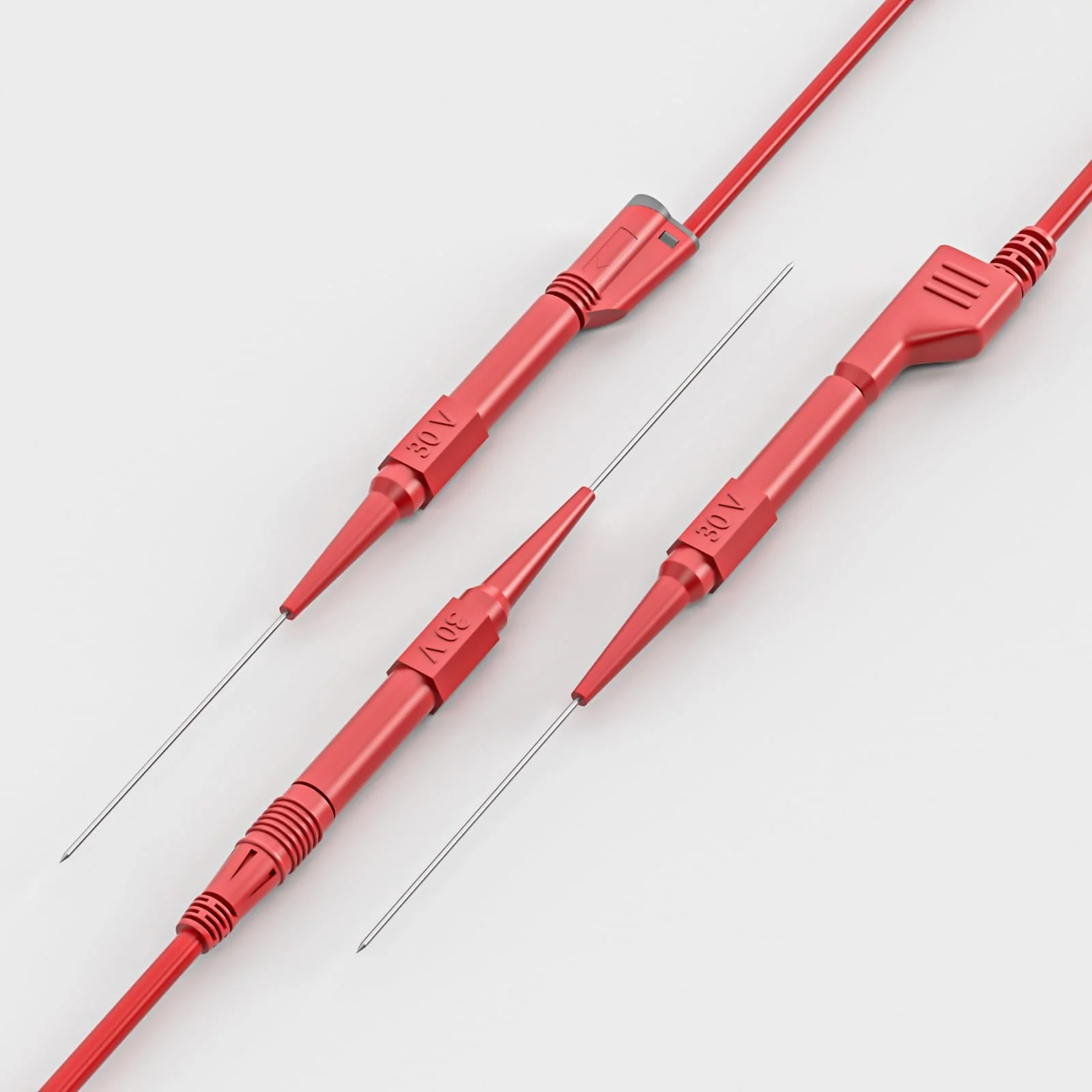 Cleqee 10PCS 0.7mm Long Version Test Probes Pins Non-Destructive Insulation Wire Piercing Needles Stainless Steel Multimeter Probes for 4mm Male Banana Plug Red&Black Long Version Red&Black - Image 5