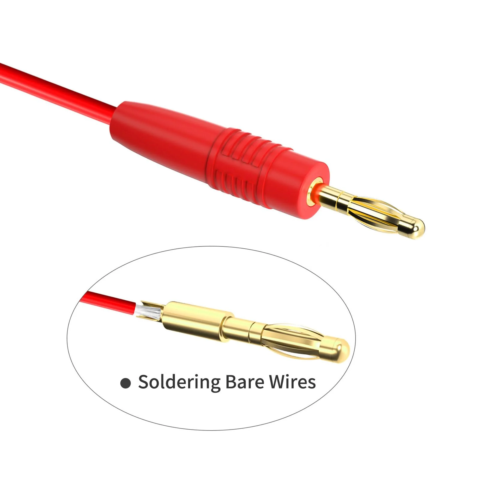 Cleqee Pack of 10 4 mm Banana Plugs Male Plug Gold-Plated Solder Type Adapter for DIY Electrical Testing 4 mm gold-plated banana plug - Image 4