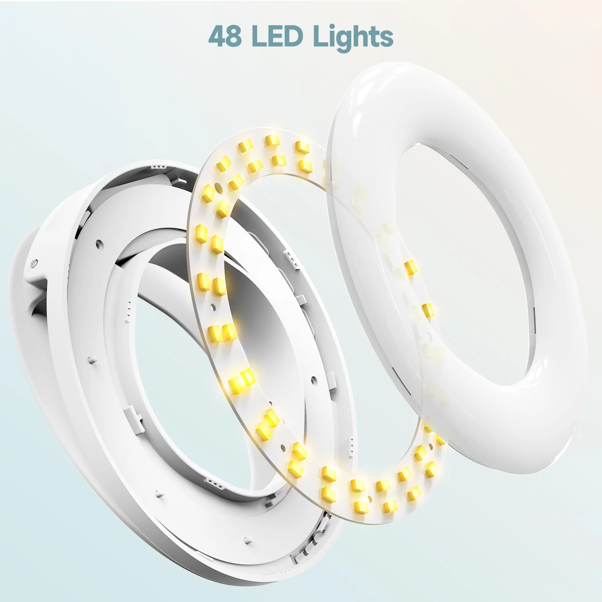 Clip on Ring Light, Rechargeable Selfie Fill Light, Portable Selfie Ring Light with 3 Adjustable Light Modes, Video Conference Light for iPhone, Laptop, iPad, Zoom Meeting, Make up, Video - Image 5