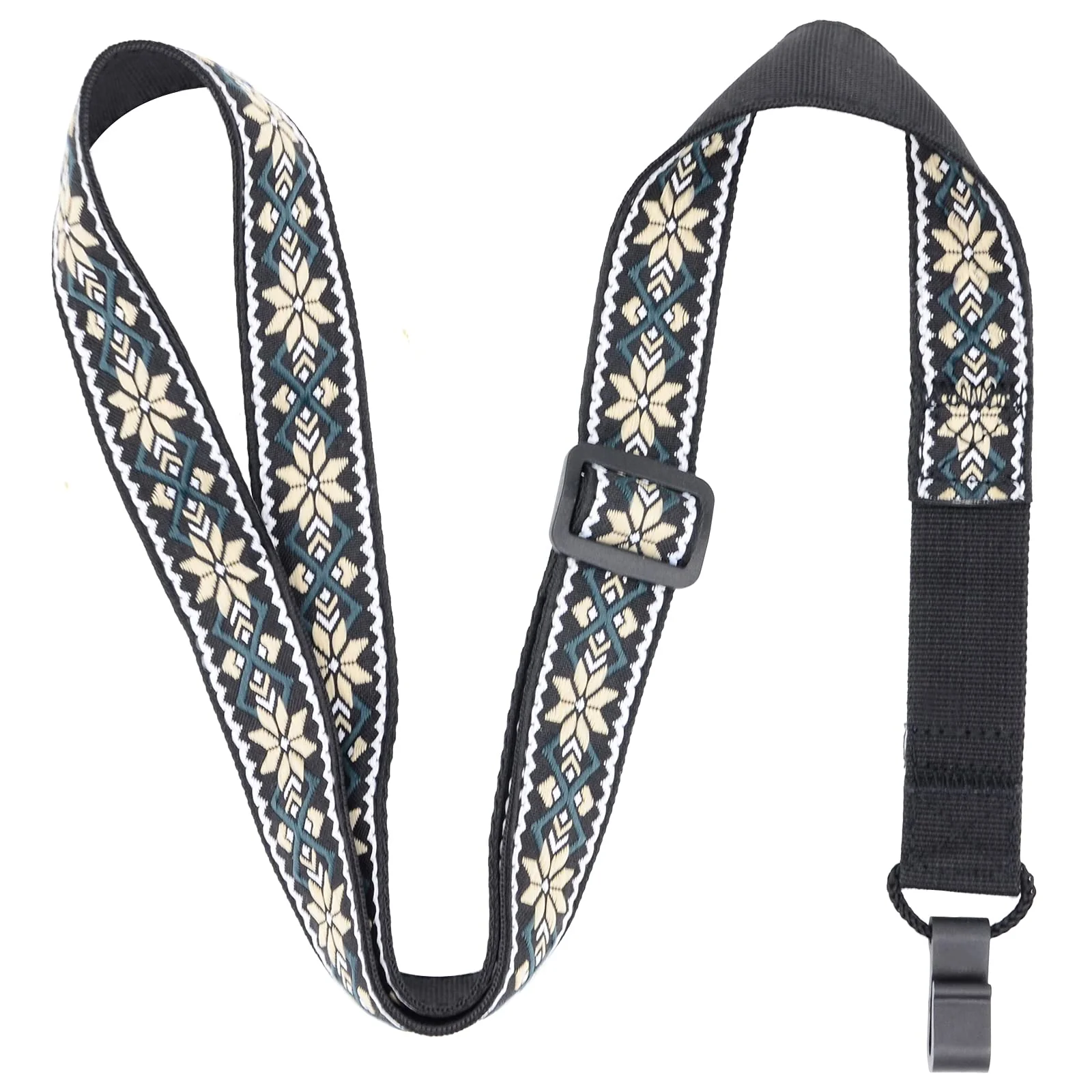 Clip-on Ukulele Strap, Jacquard Weave Cotton Strap for Ukulele, Adjustable Cotton Neck Sling Strap for Ukulele, Button-Free Cross-Chest Uke Strap, No Screws, Hands Free - Image 5