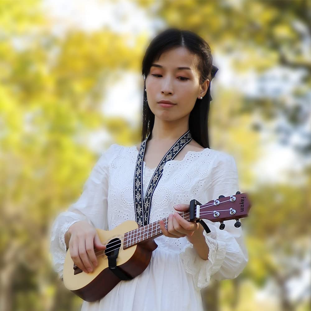 Clip-on Ukulele Strap, Jacquard Weave Cotton Strap for Ukulele, Adjustable Cotton Neck Sling Strap for Ukulele, Button-Free Cross-Chest Uke Strap, No Screws, Hands Free - Image 6