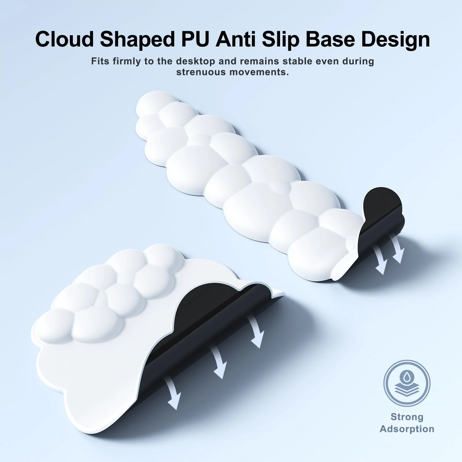 Cloud Mouse Pad with Wrist Rest, Cloud Keyboard Wrist Rest, Wrist Rest for Computer Keyboard, Cloud Mouse Pad Wrist Support, Ergonomic Cloud Keyboard Mouse Wrist Support (White) White - Image 7