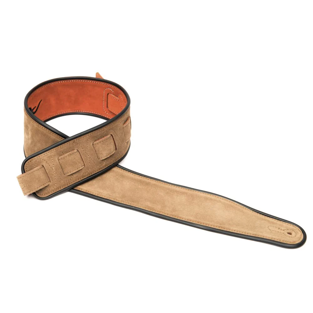 CLOUDMUSIC Leather Guitar Strap Suede Wide Strap For Bass Acoustic Electric (Cross Brown) - Image 5