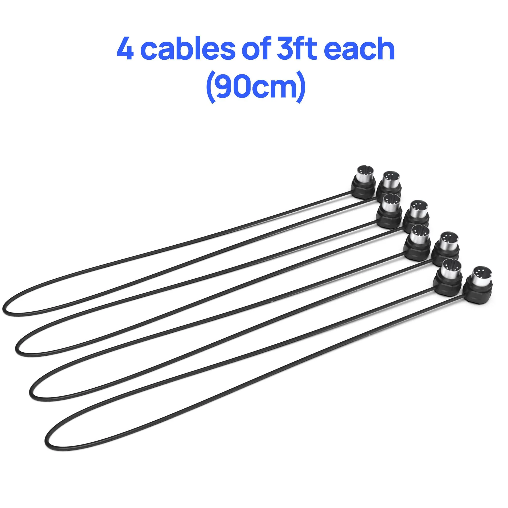 CME MIDI Cable 4-Pack - 3FT / 90cm, 5-pin DIN, Low-Profile - Mirrored 45-Degree Angled Ultra-Thin Plugs for Compact Spaces - Ideal for MIDI Interface, Pedalboard, Keyboard - Image 2