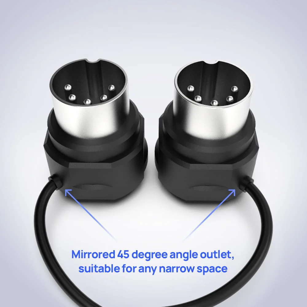 CME MIDI Cable 4-Pack - 3FT / 90cm, 5-pin DIN, Low-Profile - Mirrored 45-Degree Angled Ultra-Thin Plugs for Compact Spaces - Ideal for MIDI Interface, Pedalboard, Keyboard - Image 4
