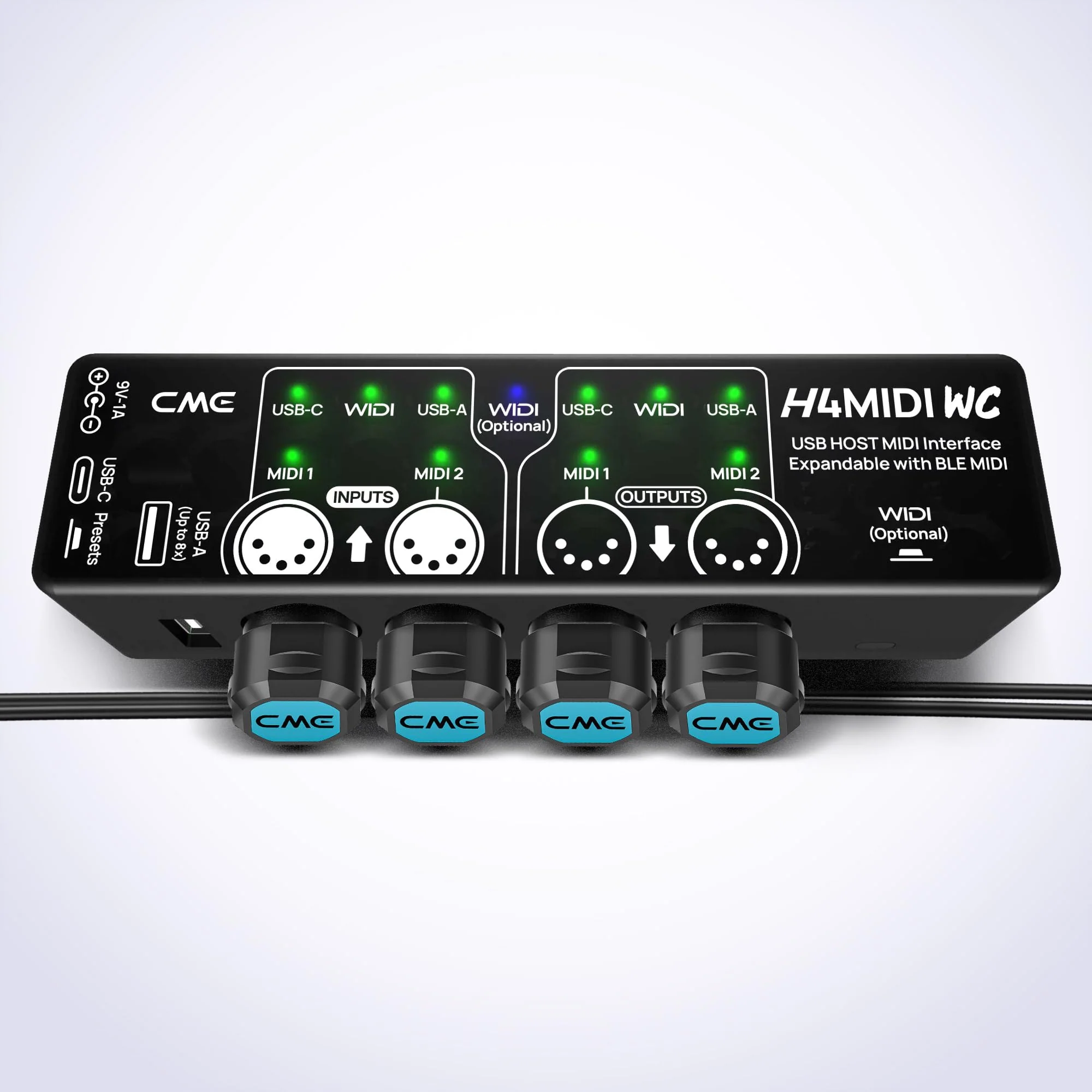 CME TRS MIDI Cable 4-Pack - Straight TRS Type A (3.5mm - 1/8”) to Angled 5-pin DIN, 2FT / 60CM - Perfect for Compact Spaces and patching 4-Pack Straight - Image 7