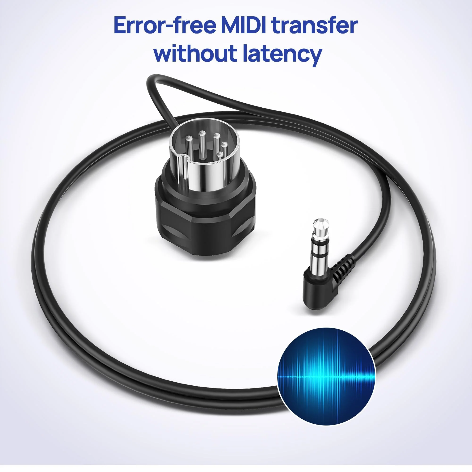 CME TRS MIDI Cable 4-Pack - TRS Type A (3.5mm - 1/8”) to 5-pin DIN, 3FT / 90CM, Low-Profile - Right Angle Ultra-Thin Plugs for Compact Spaces - Ideal for Synths & Pedalboards 4-Pack Angled - Image 5